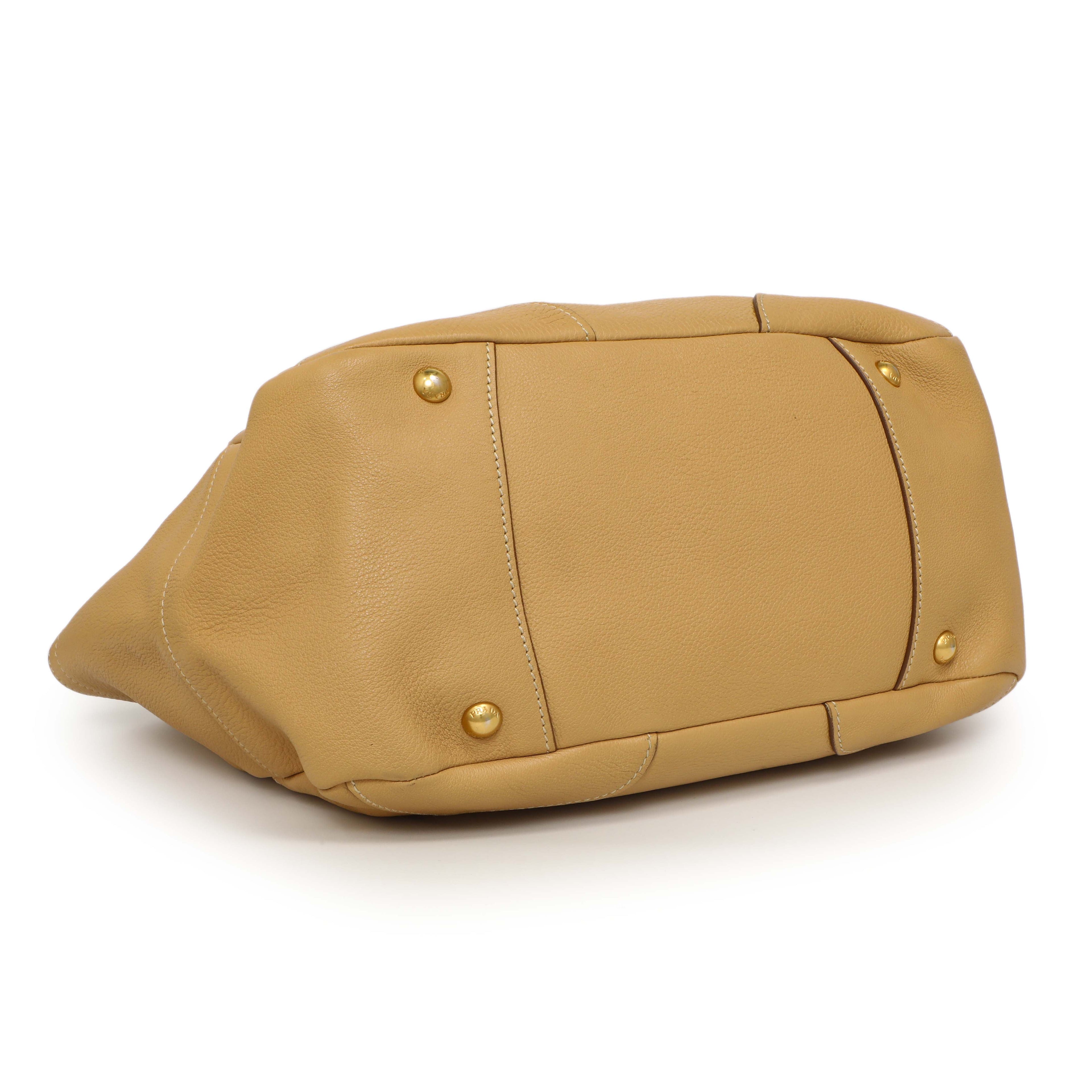 Prada Beige Vitello Daino Shoulder Bag