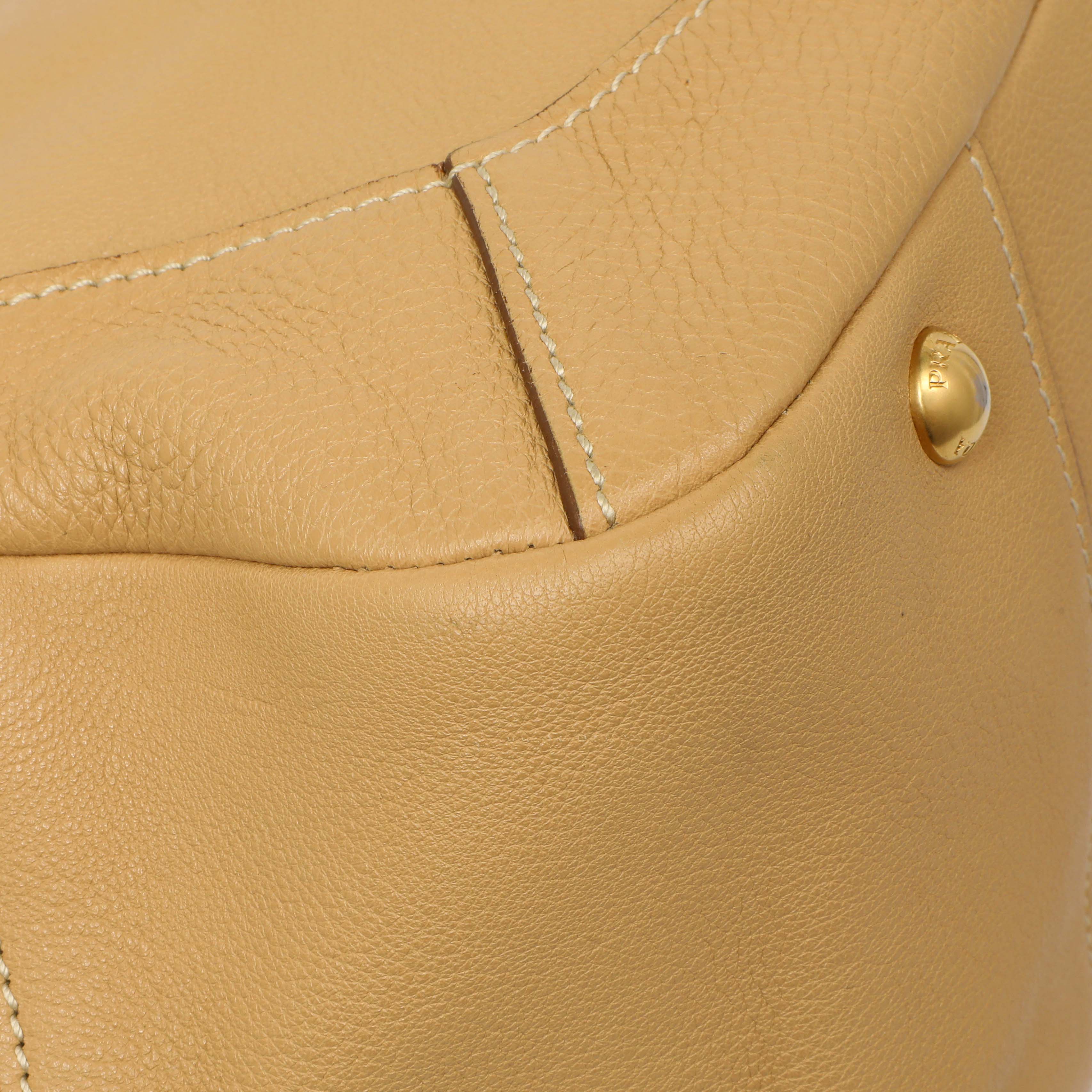 Prada Beige Vitello Daino Shoulder Bag