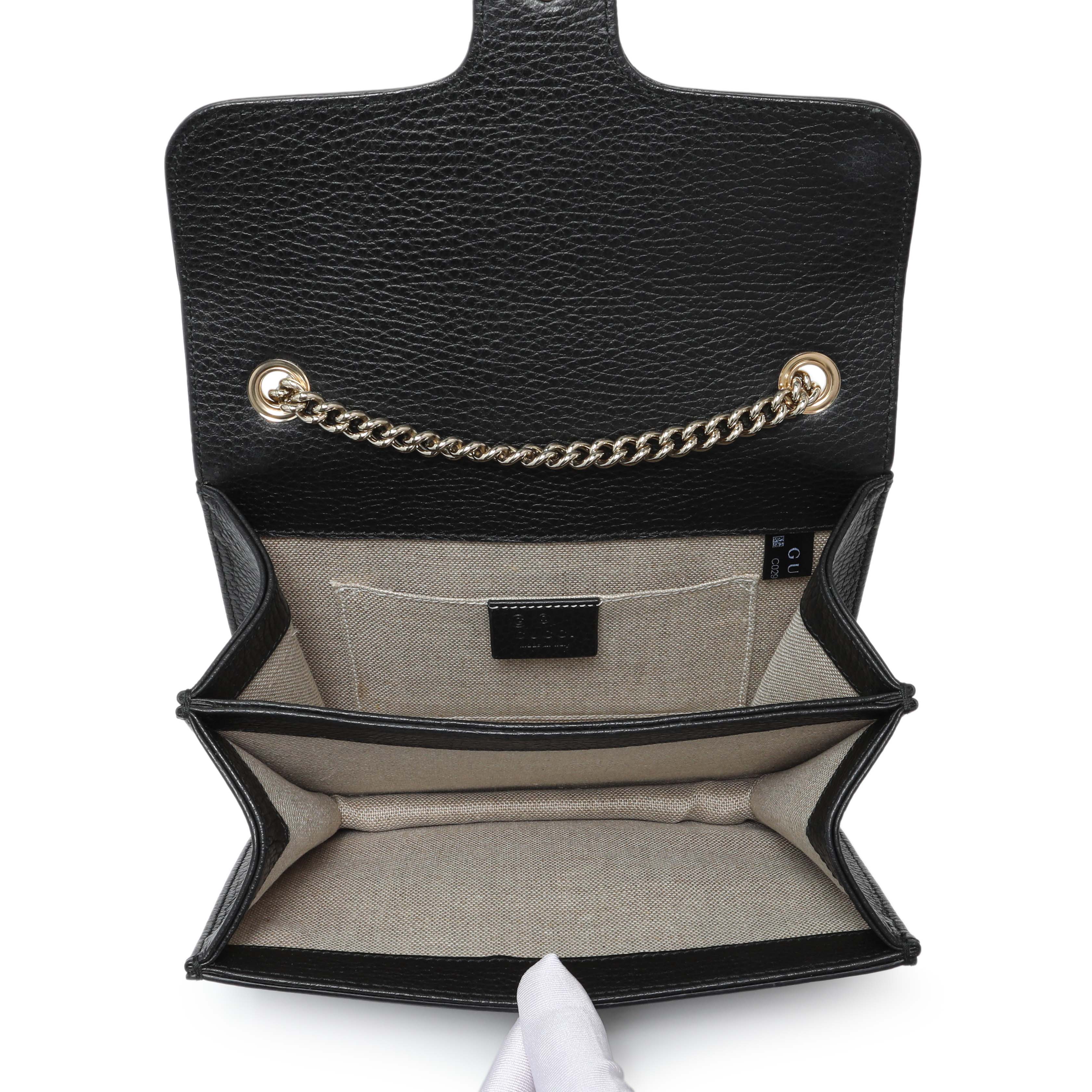 Gucci Black Dollar Calfskin Small Interlocking G Shoulder Bag