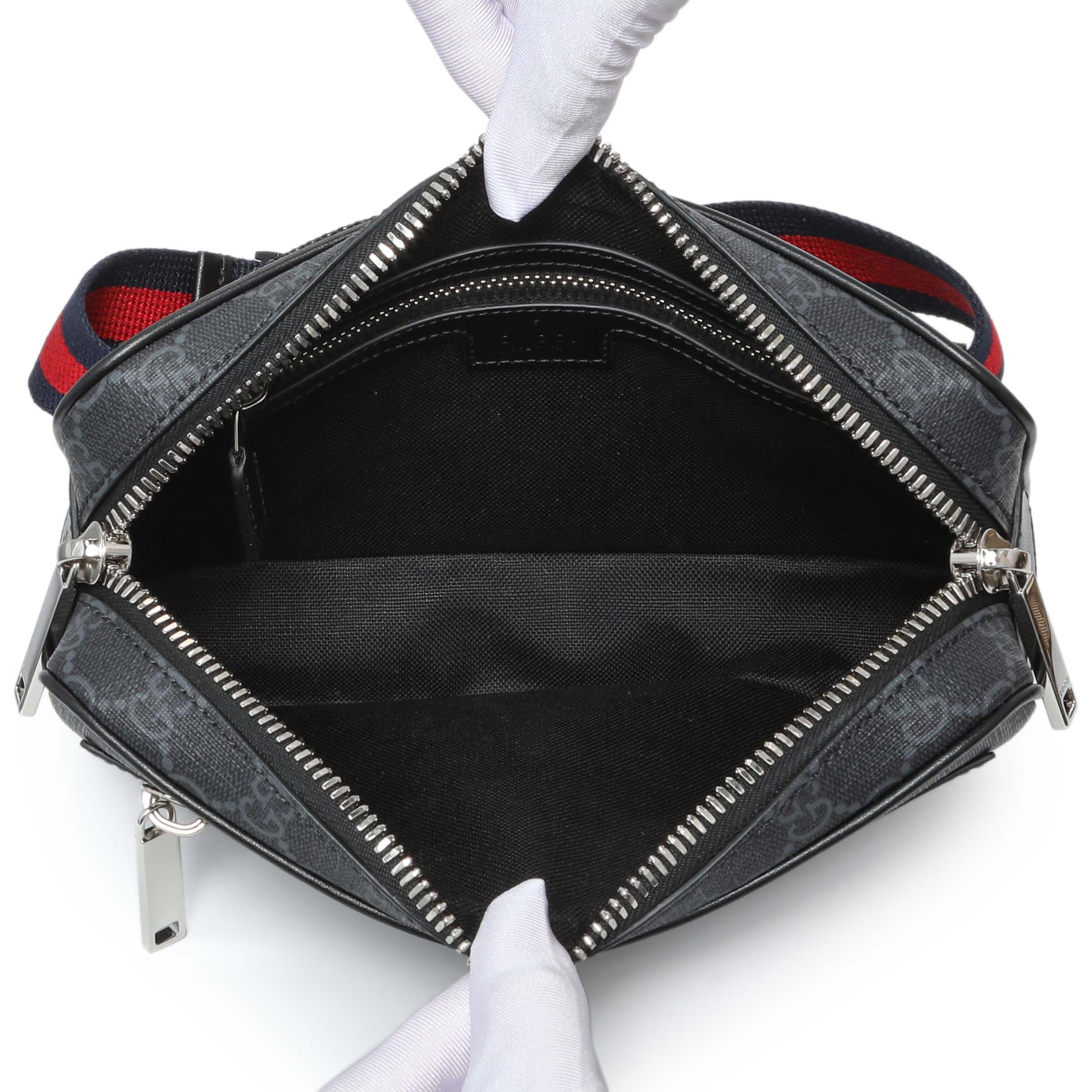 Gucci Black GG Supreme Monogram Belt Bag