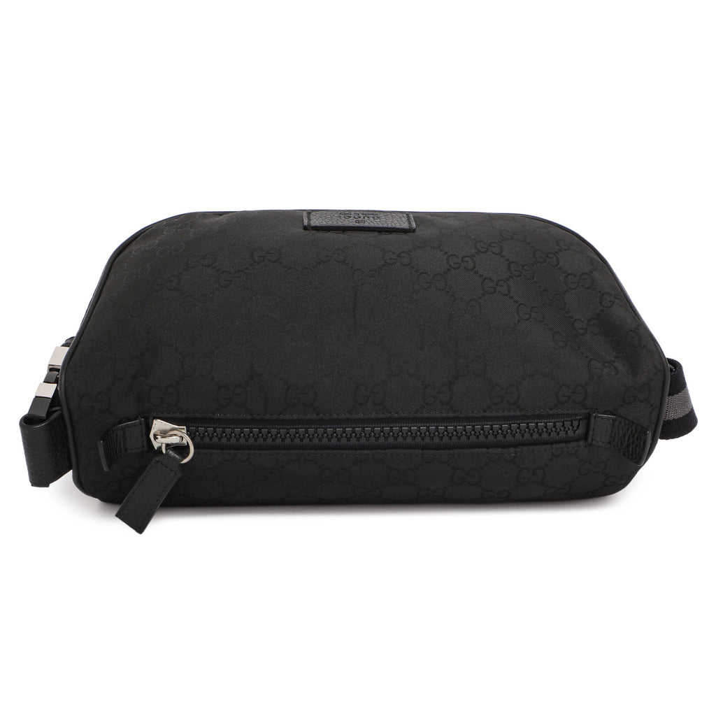 Gucci Black Nylon Monogram Fanny Pack Belt Bag