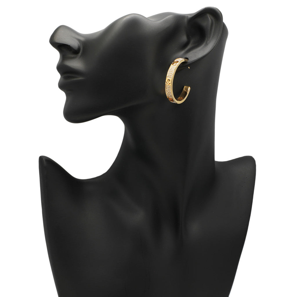 Fendi F is Fendi Crystal Hoop Earrings