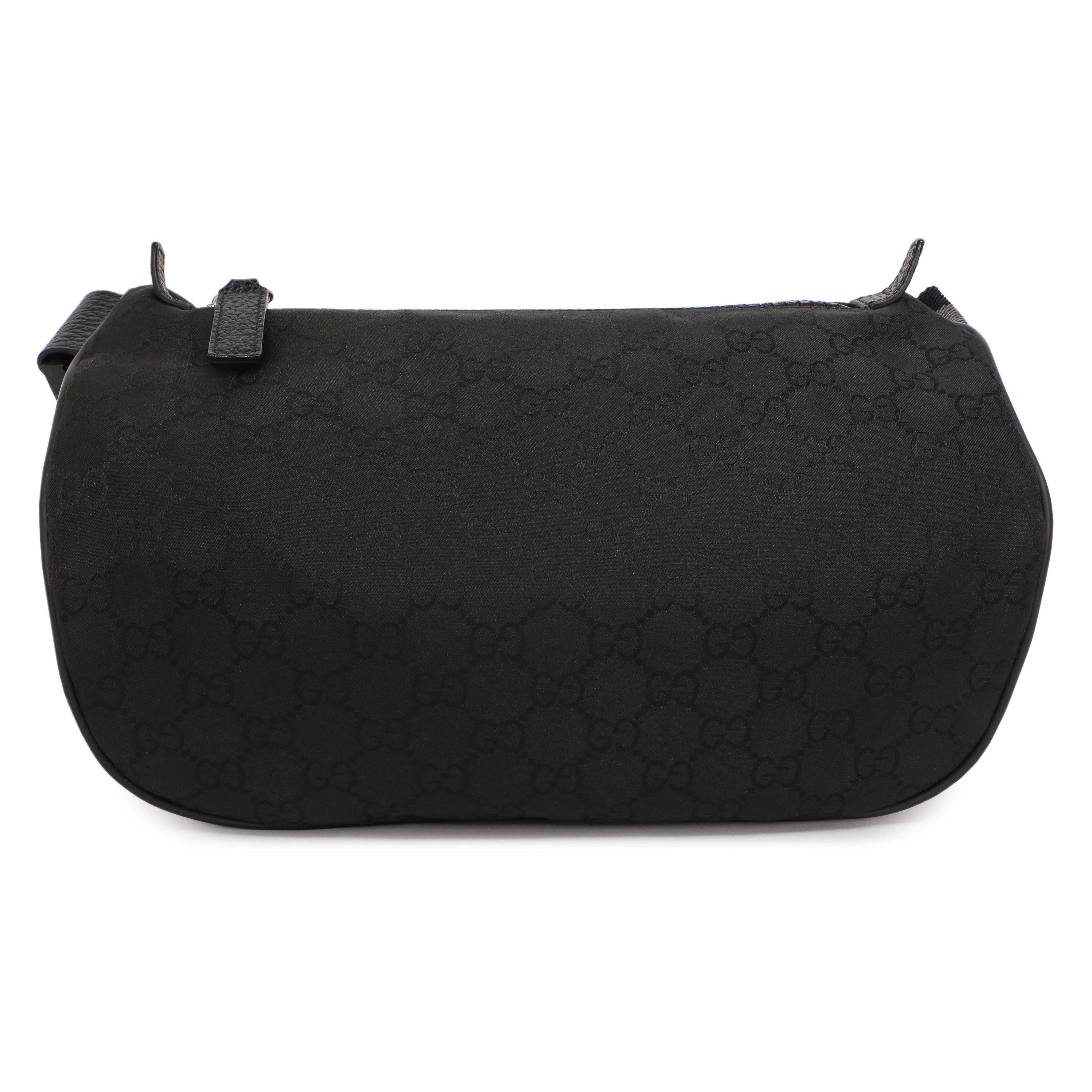 Gucci Black Nylon Monogram Fanny Pack Belt Bag