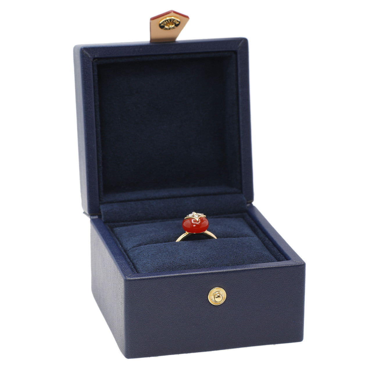 Louis Vuitton 18K Yellow Gold Cornelian Diamond Color Blossom Ring