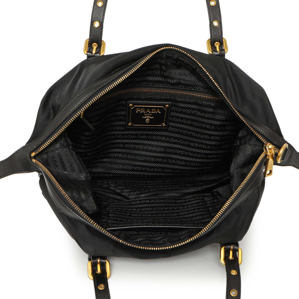 Prada Black Nylon Canapa Shoulder Bag