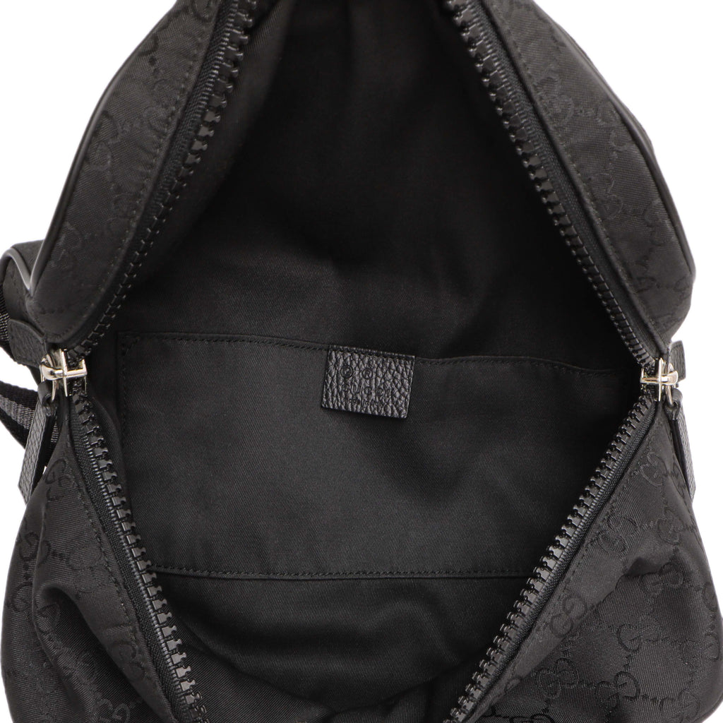 Gucci Black Nylon Monogram Fanny Pack Belt Bag