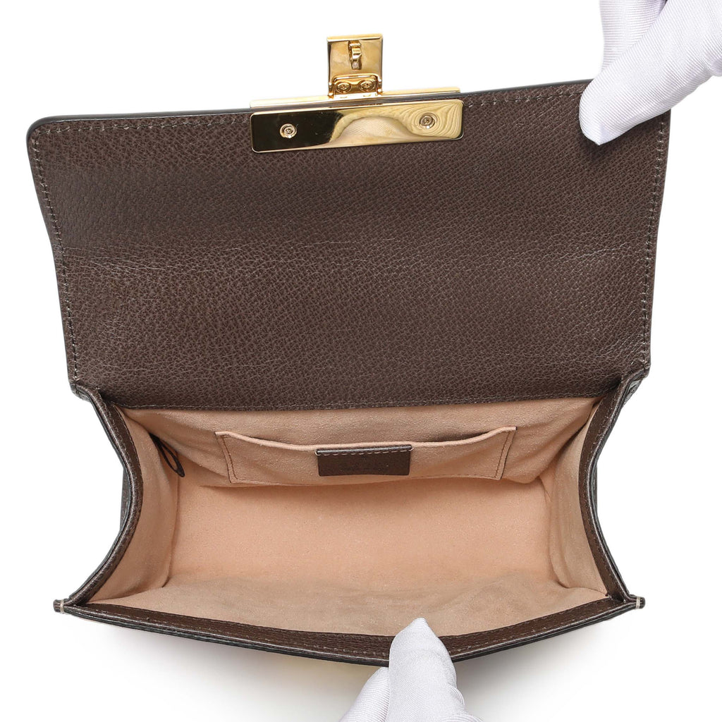 Gucci GG Supreme Monogram Bengal Calfskin Small Padlock Shoulder Bag