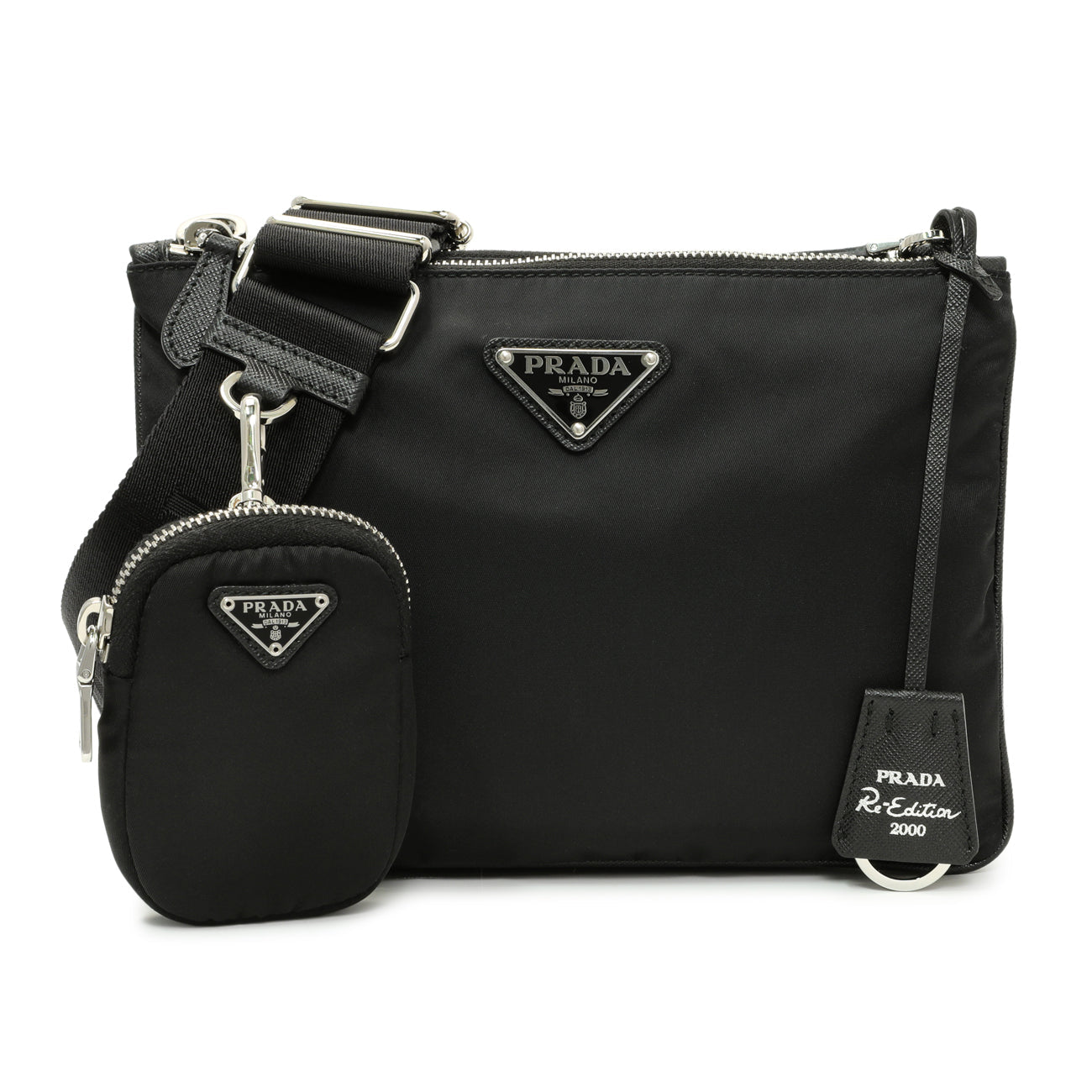 Prada Black Nylon Re-Edition 2000 Messenger Bag