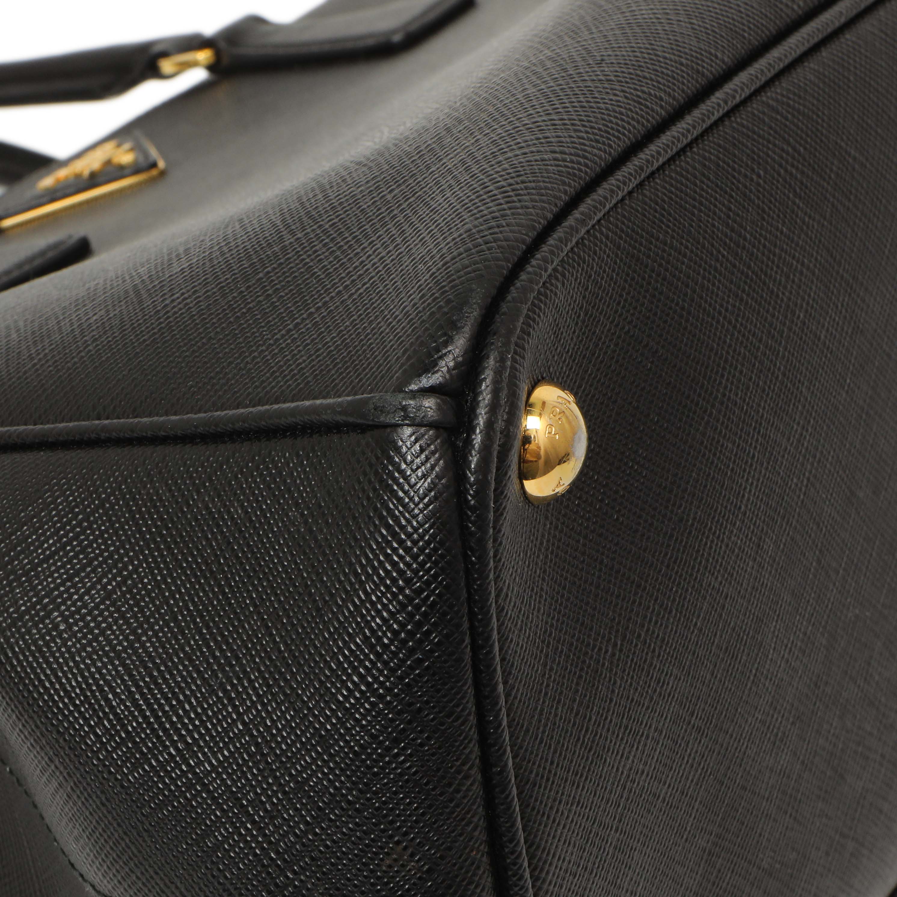 Prada Black Saffiano Medium Galleria Double Zip Tote