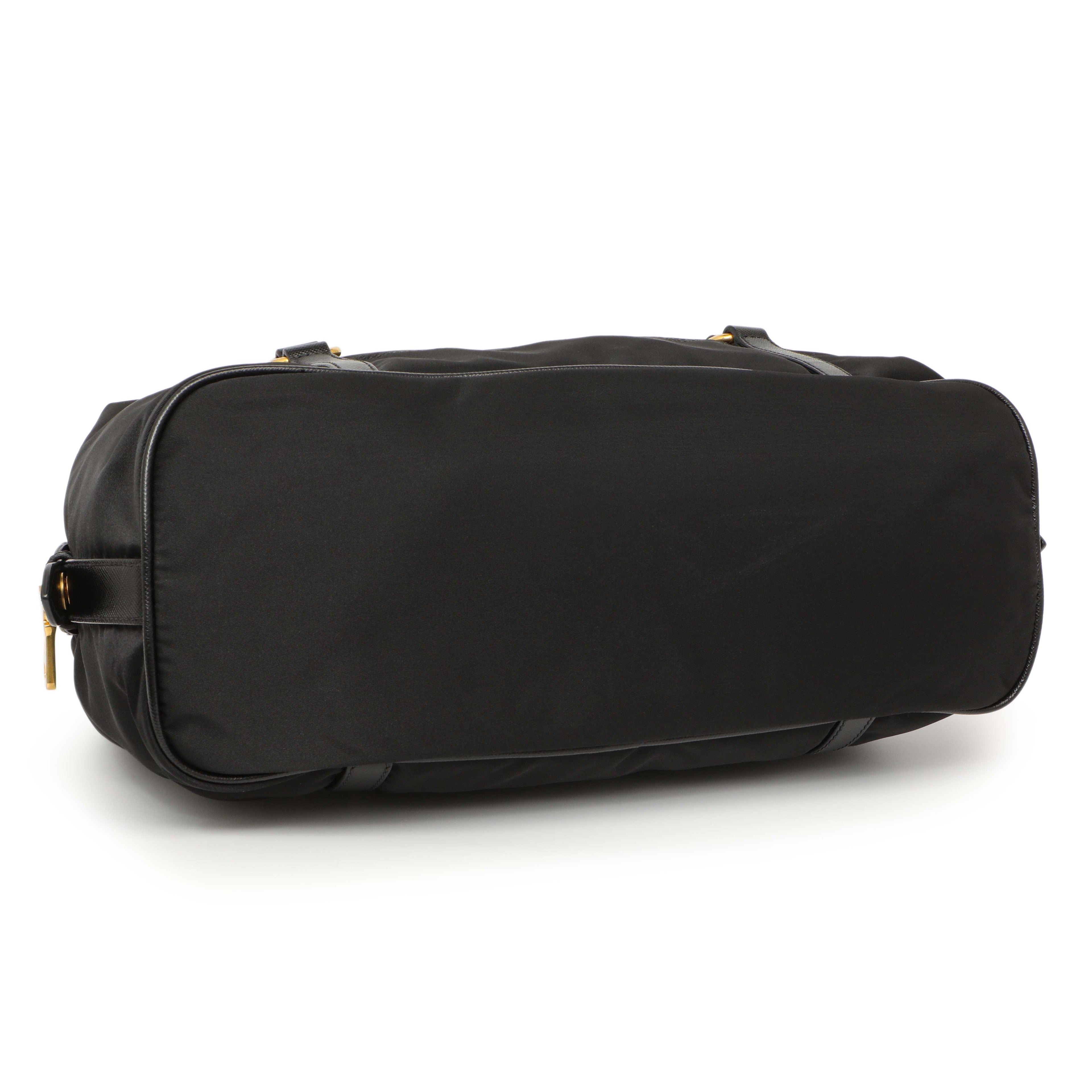 Prada Black Nylon Canapa Shoulder Bag