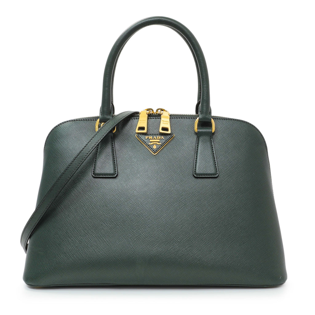 Prada Green Saffiano Medium Promenade Tote