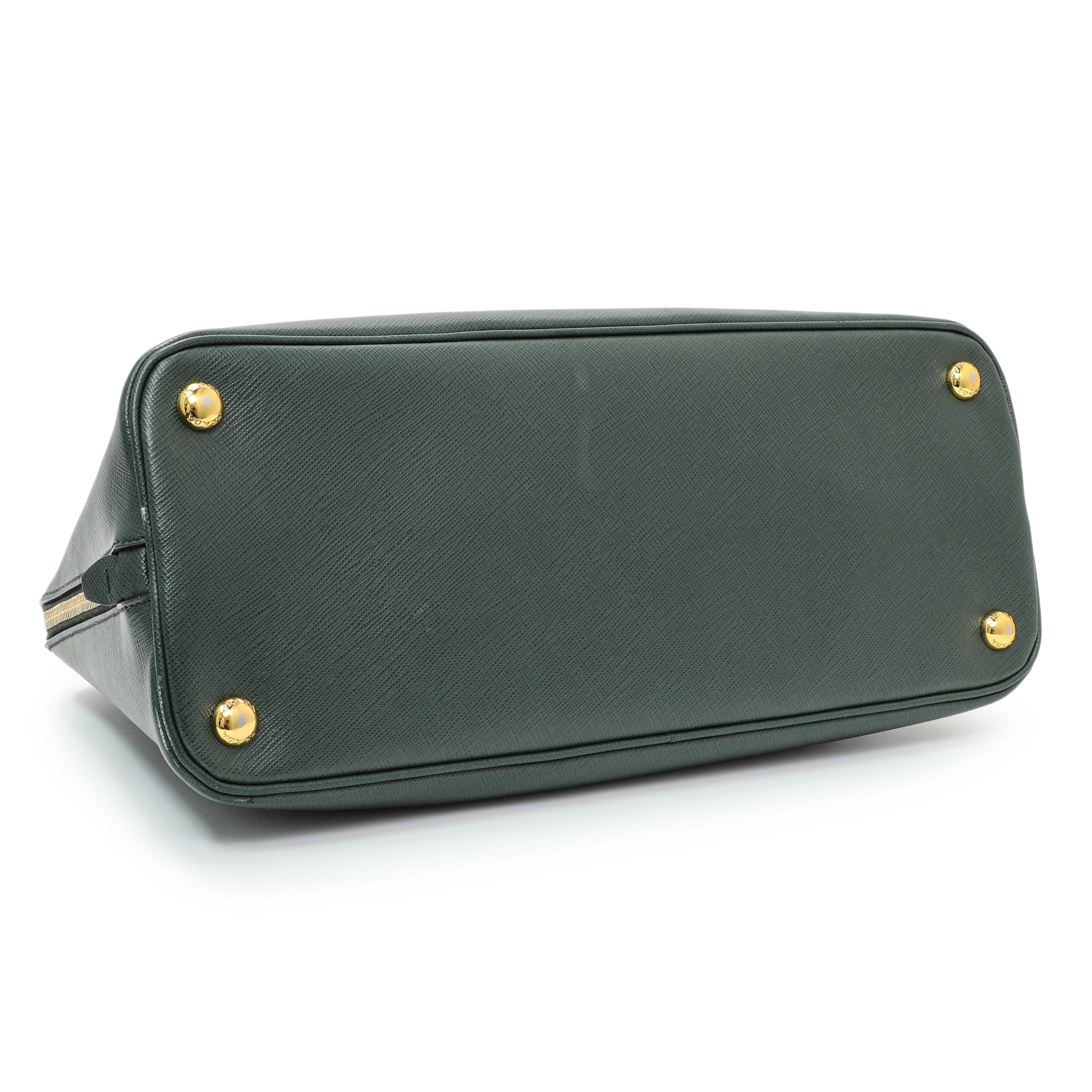 Prada Green Saffiano Medium Promenade Tote