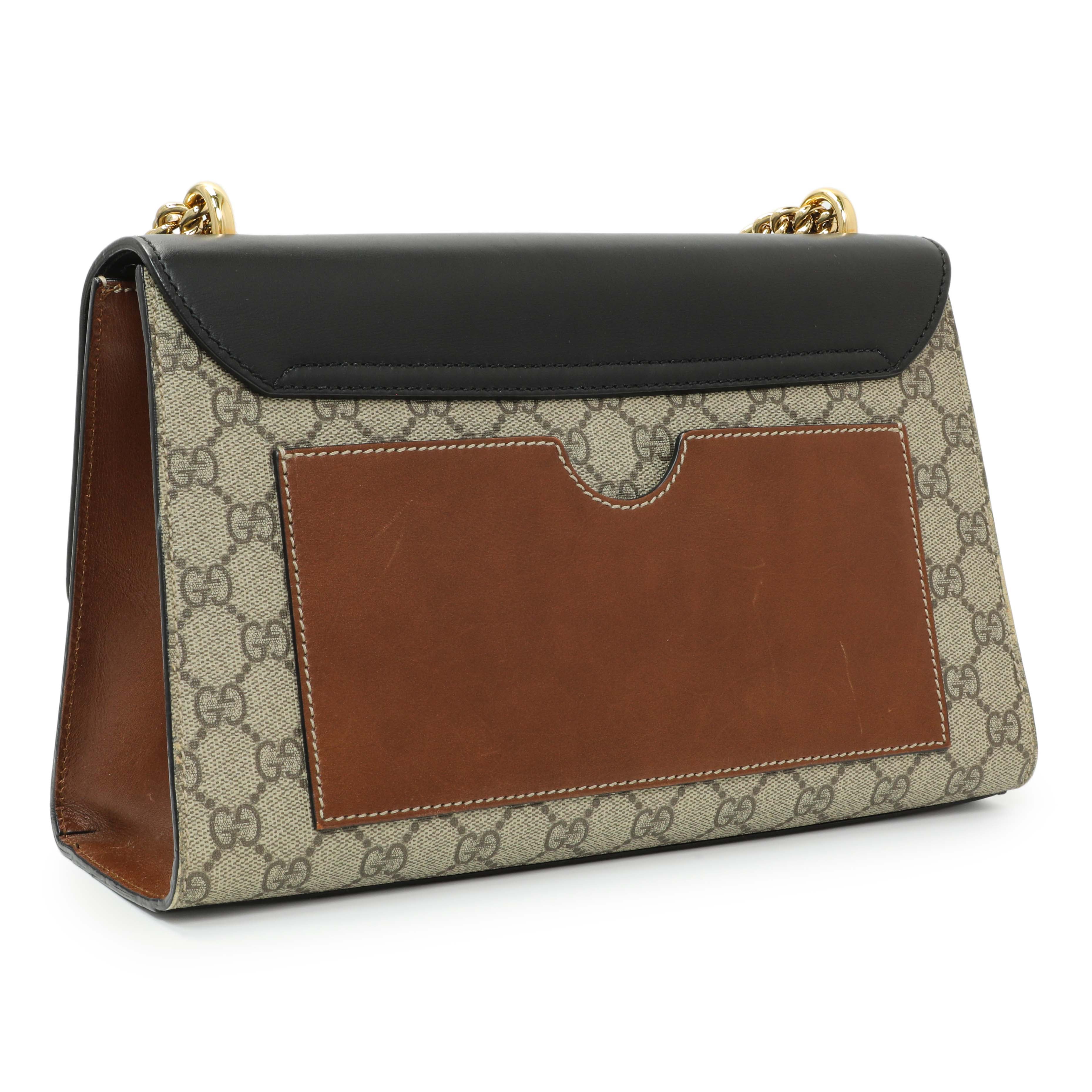 Gucci GG Supreme Calfskin Medium Padlock Shoulder Bag