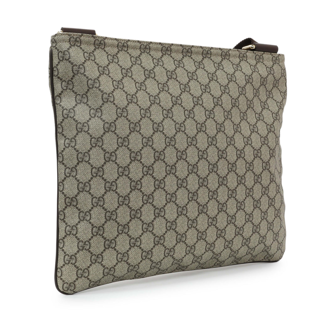 Gucci GG Supreme Monogram Medium Flat Messenger Bag