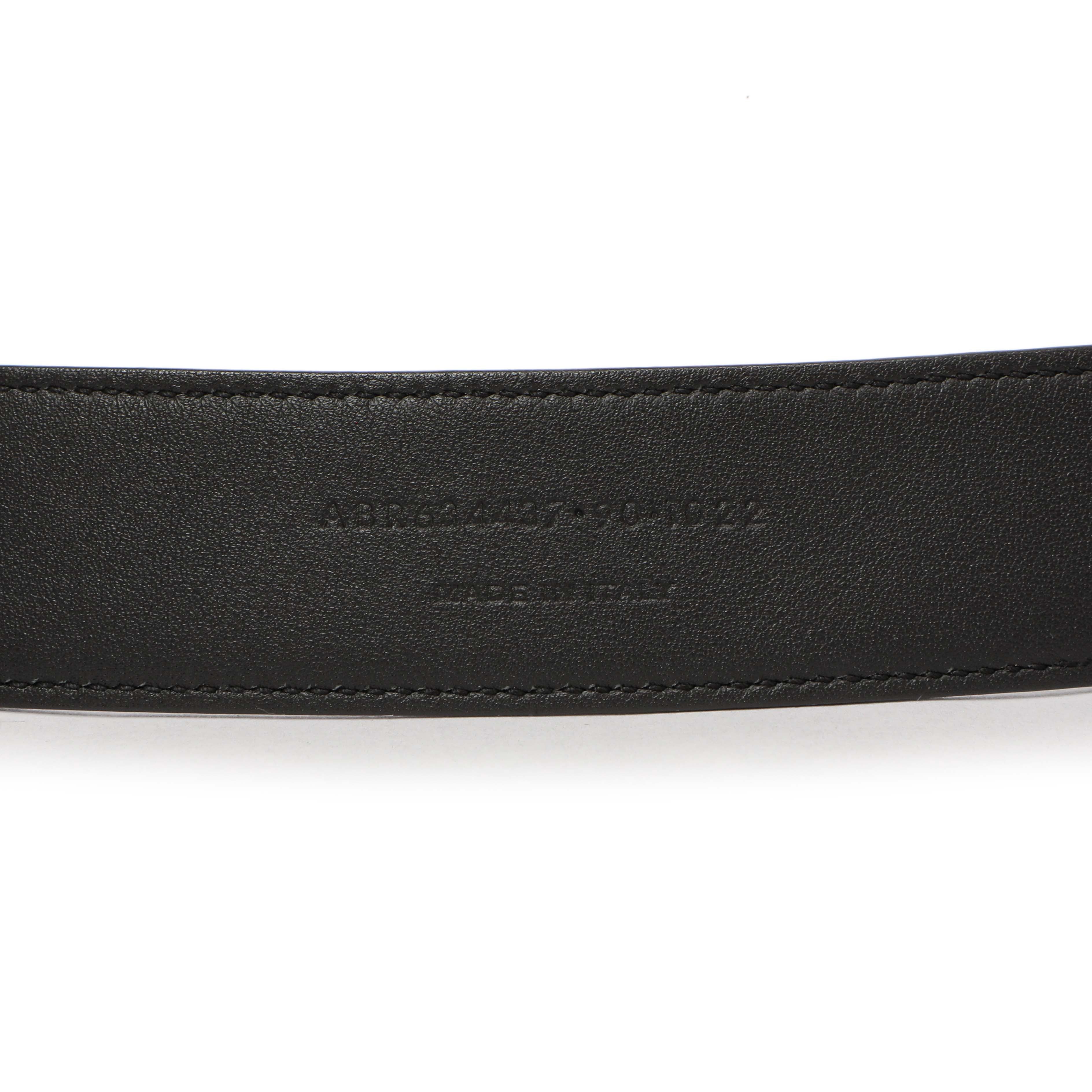 Saint Laurent Black Smooth Calfskin Monogram Square Buckle Belt