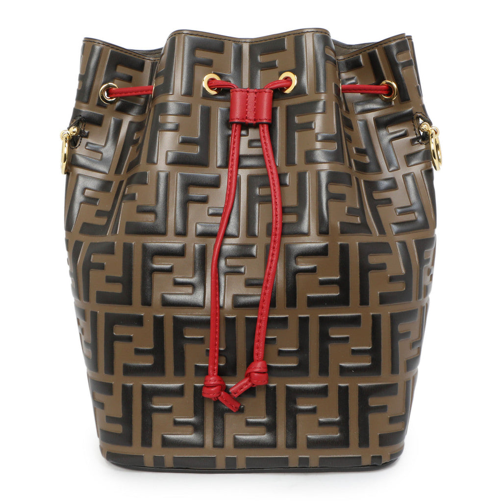 Fendi FF 1974 Embossed Calfskin Grande Mon Tresor Bucket Bag
