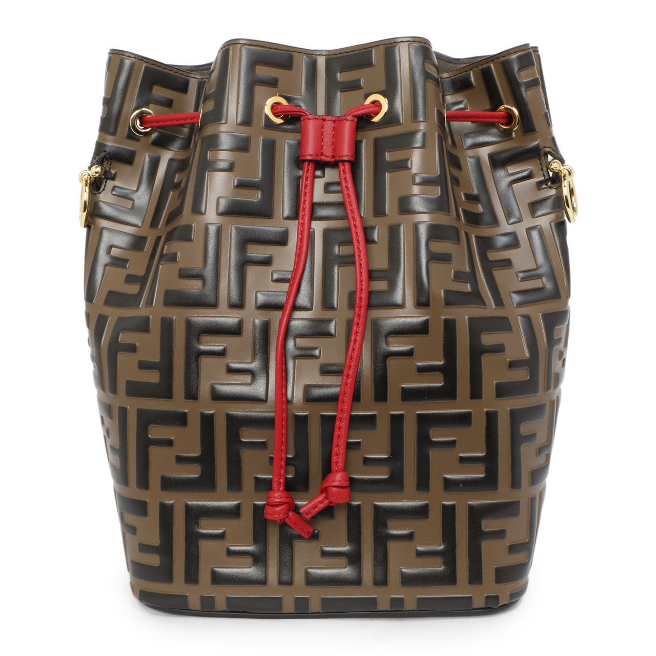 Fendi FF 1974 Embossed Calfskin Grande Mon Tresor Bucket Bag