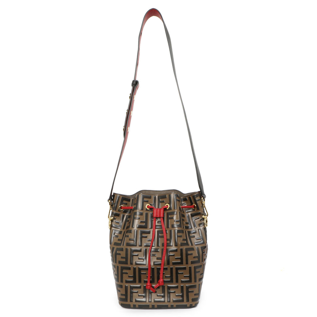 Fendi FF 1974 Embossed Calfskin Grande Mon Tresor Bucket Bag