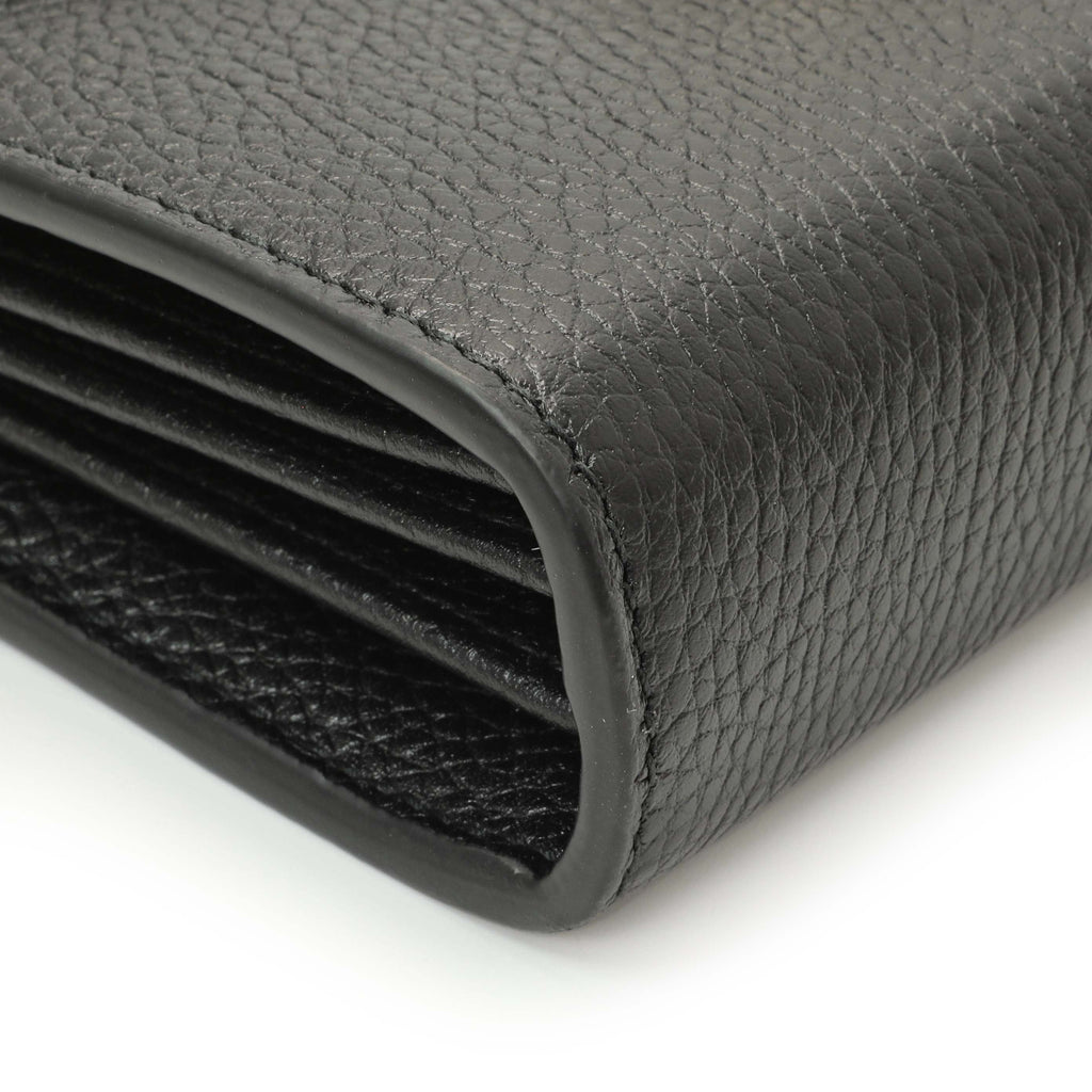 Gucci Black Calfskin GG Marmont Chain Wallet