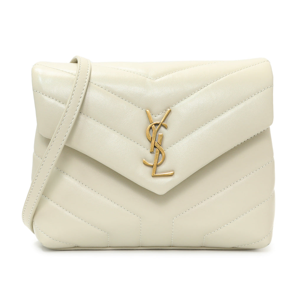 Saint Laurent Ivory Calfskin Monogram Toy Loulou Crossbody