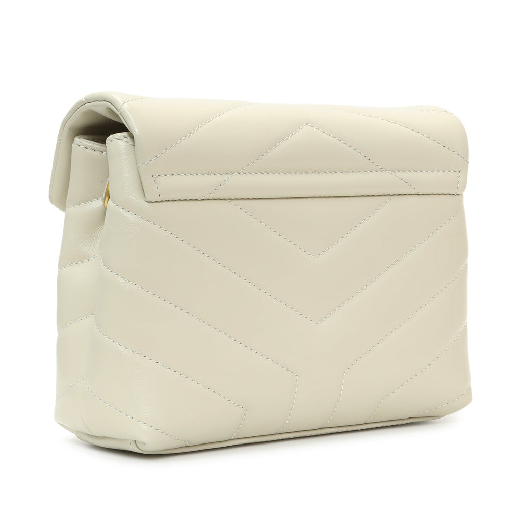 Saint Laurent Ivory Calfskin Monogram Toy Loulou Crossbody
