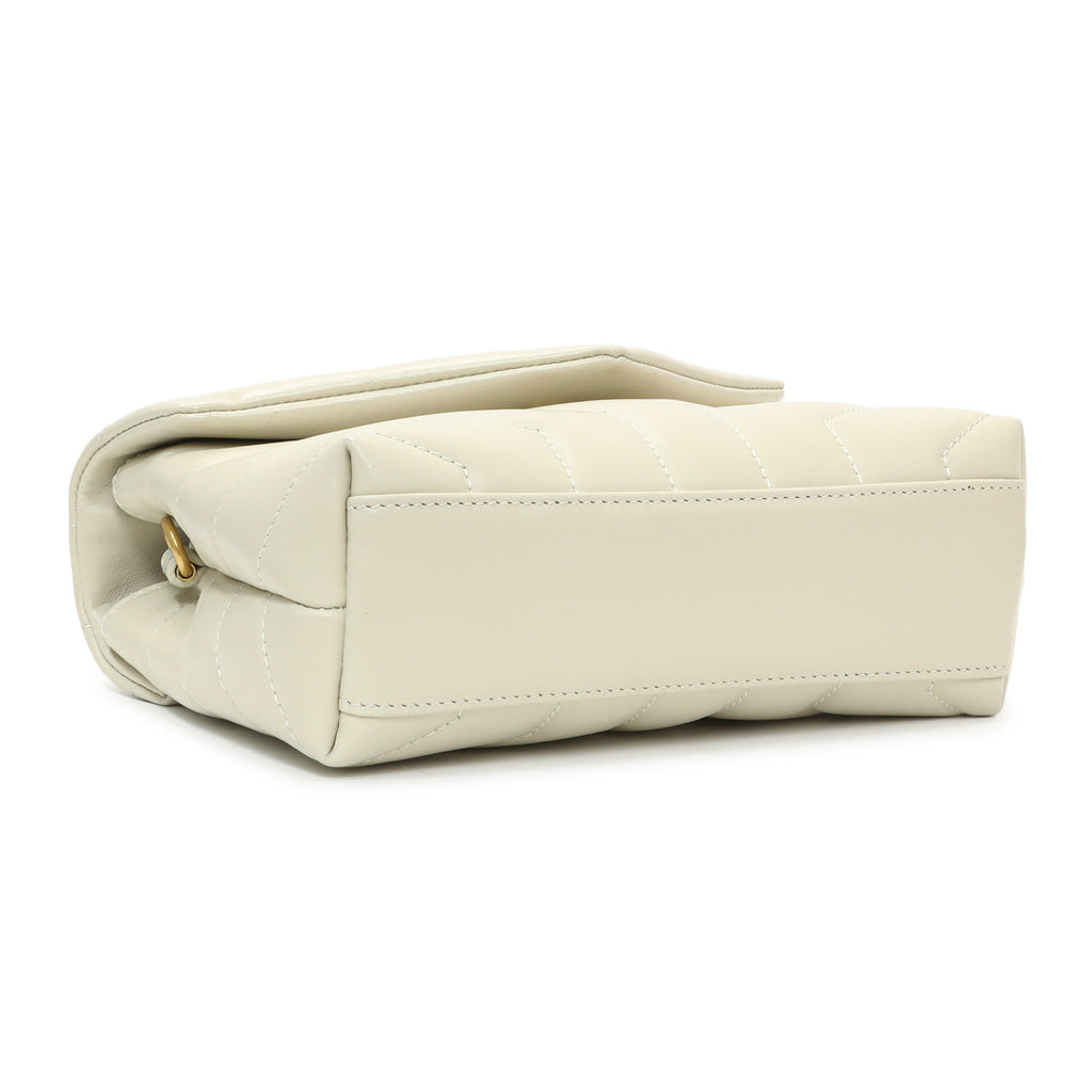 Saint Laurent Ivory Calfskin Monogram Toy Loulou Crossbody