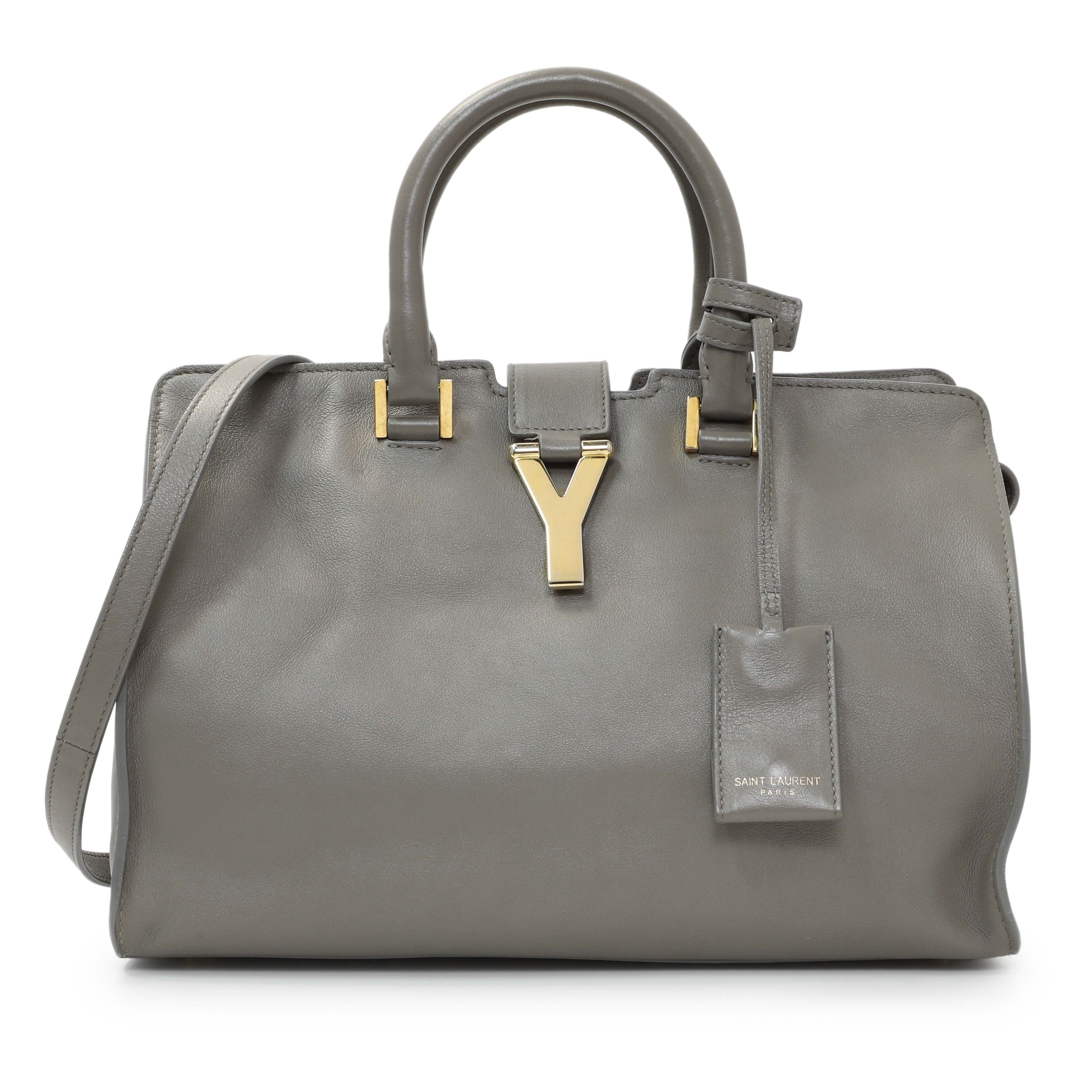 Saint Laurent Grey Calfskin Small Classic Y Cabas