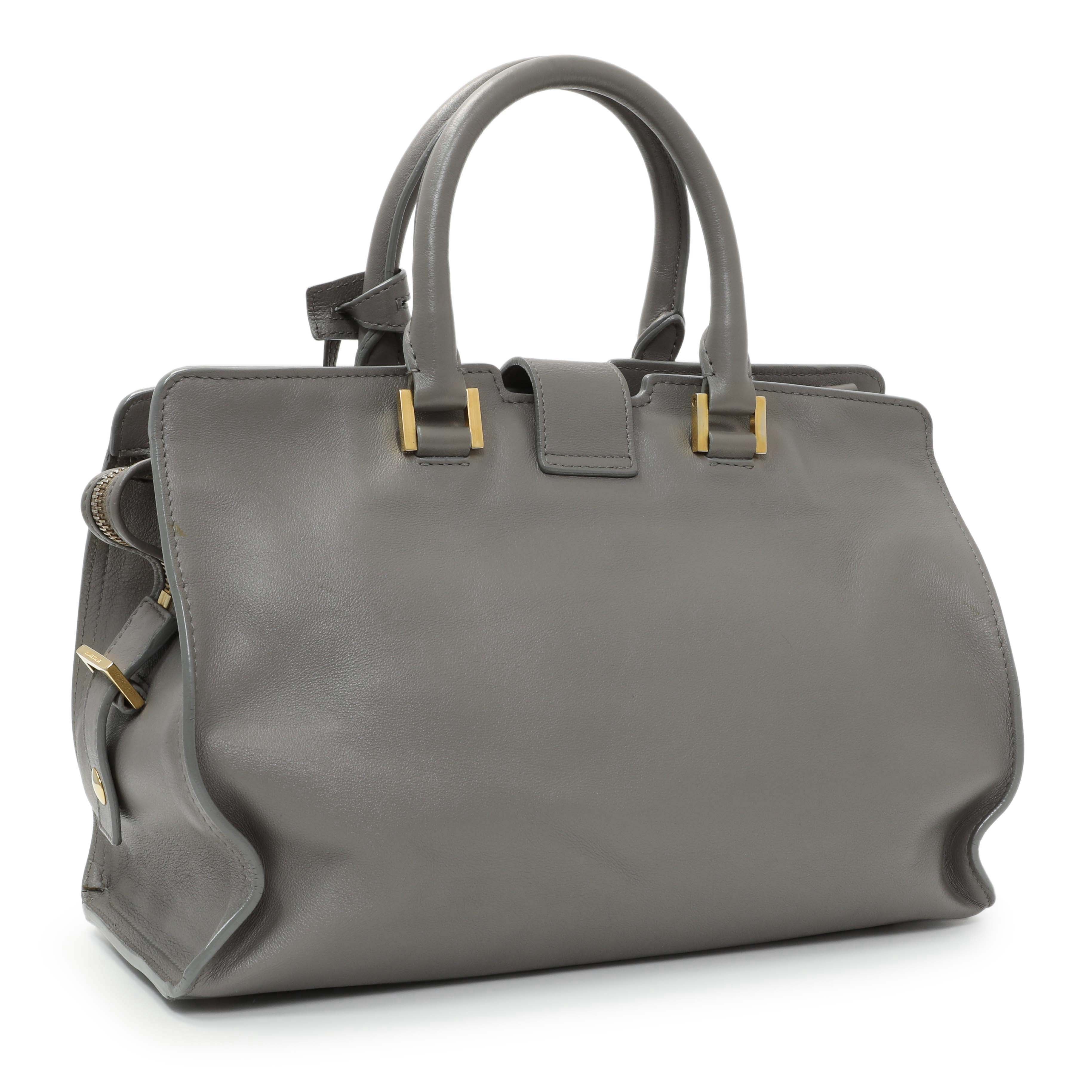 Saint Laurent Grey Calfskin Small Classic Y Cabas