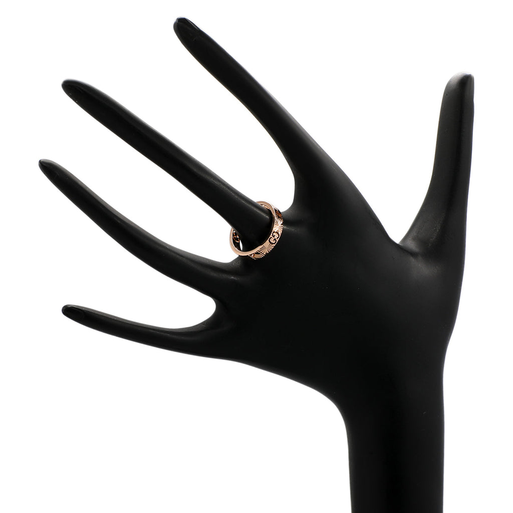 Gucci 18K Rose Gold Icon Heart Band Ring