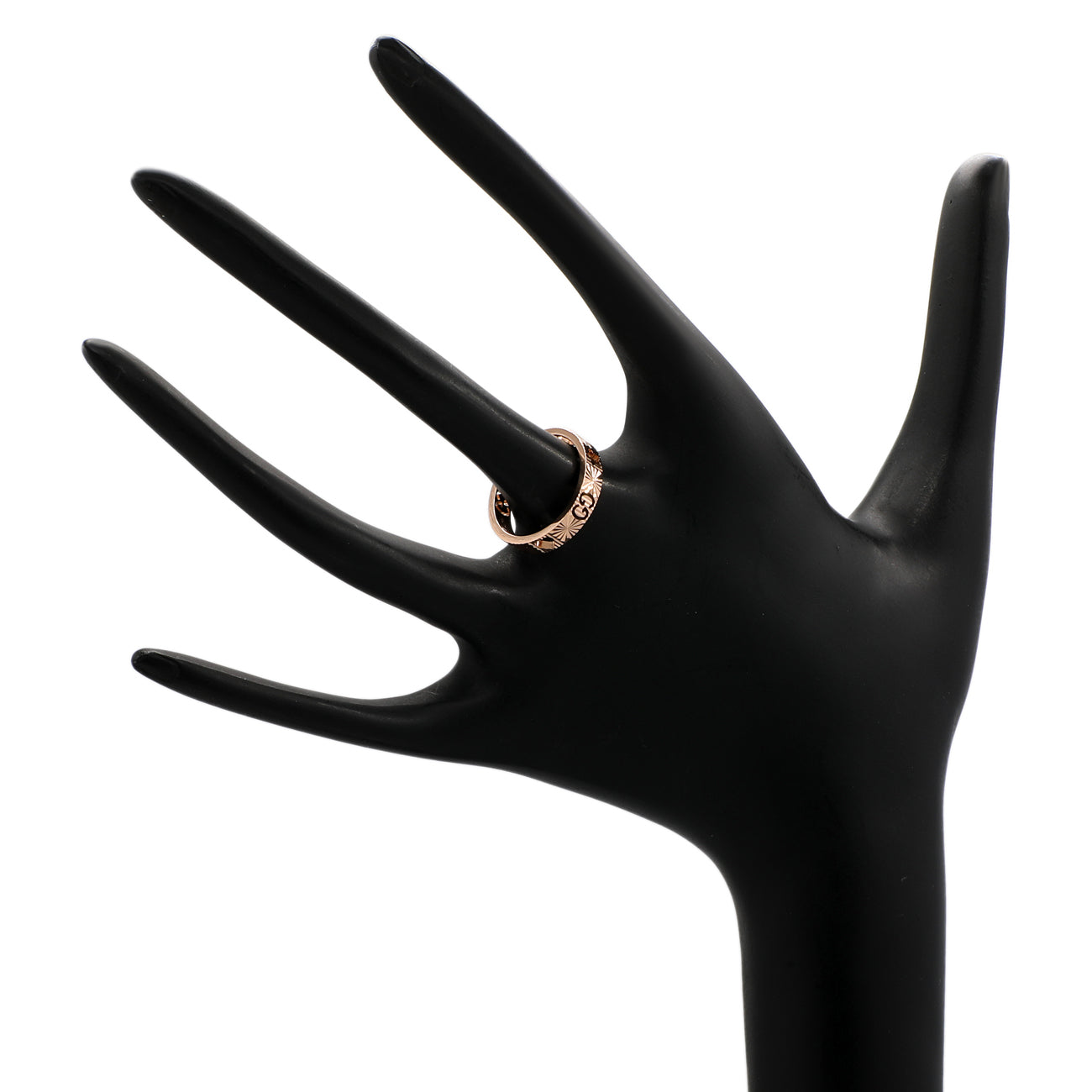 Gucci 18K Rose Gold Icon Heart Band Ring