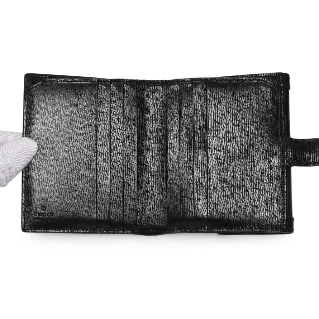 Gucci Black Calfskin Vintage Compact Wallet