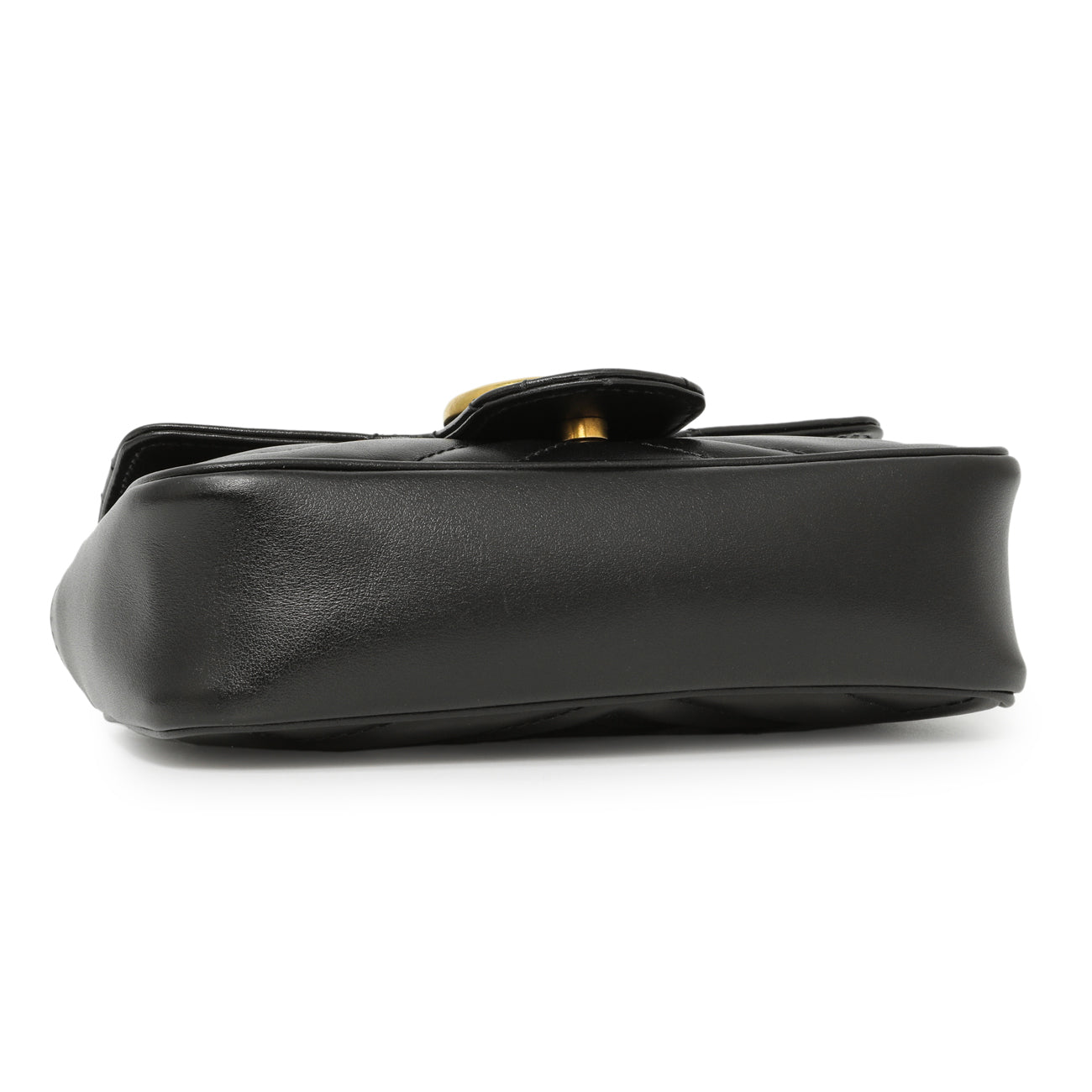 Gucci Black Calfskin Matelasse Super Mini GG Marmont