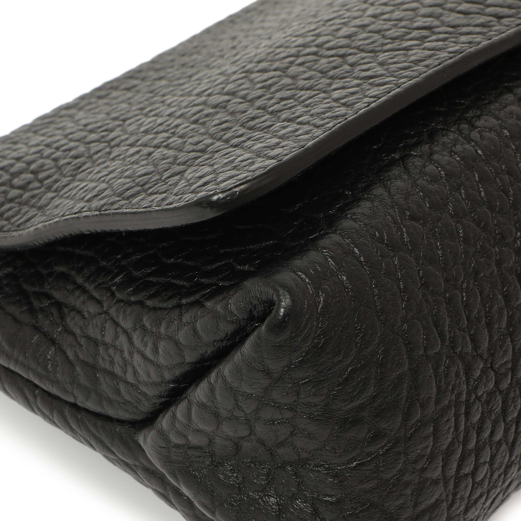 Burberry Black Grained Calfskin Mildenhall Crossbody