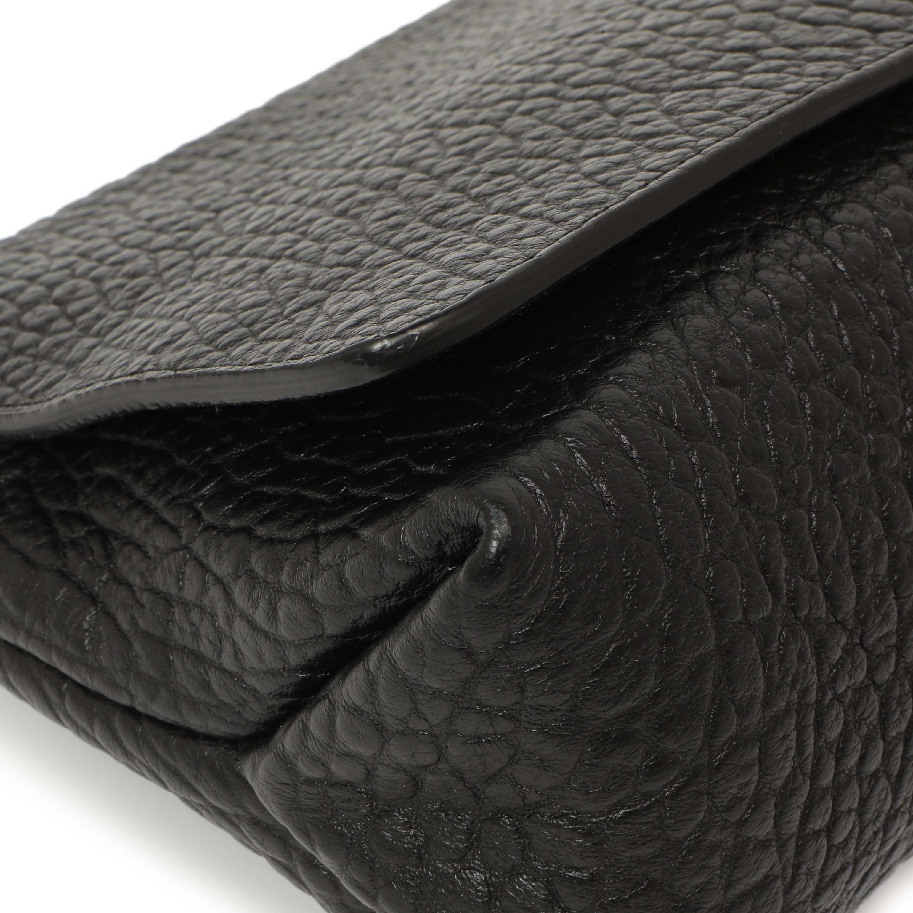 Burberry Black Grained Calfskin Mildenhall Crossbody