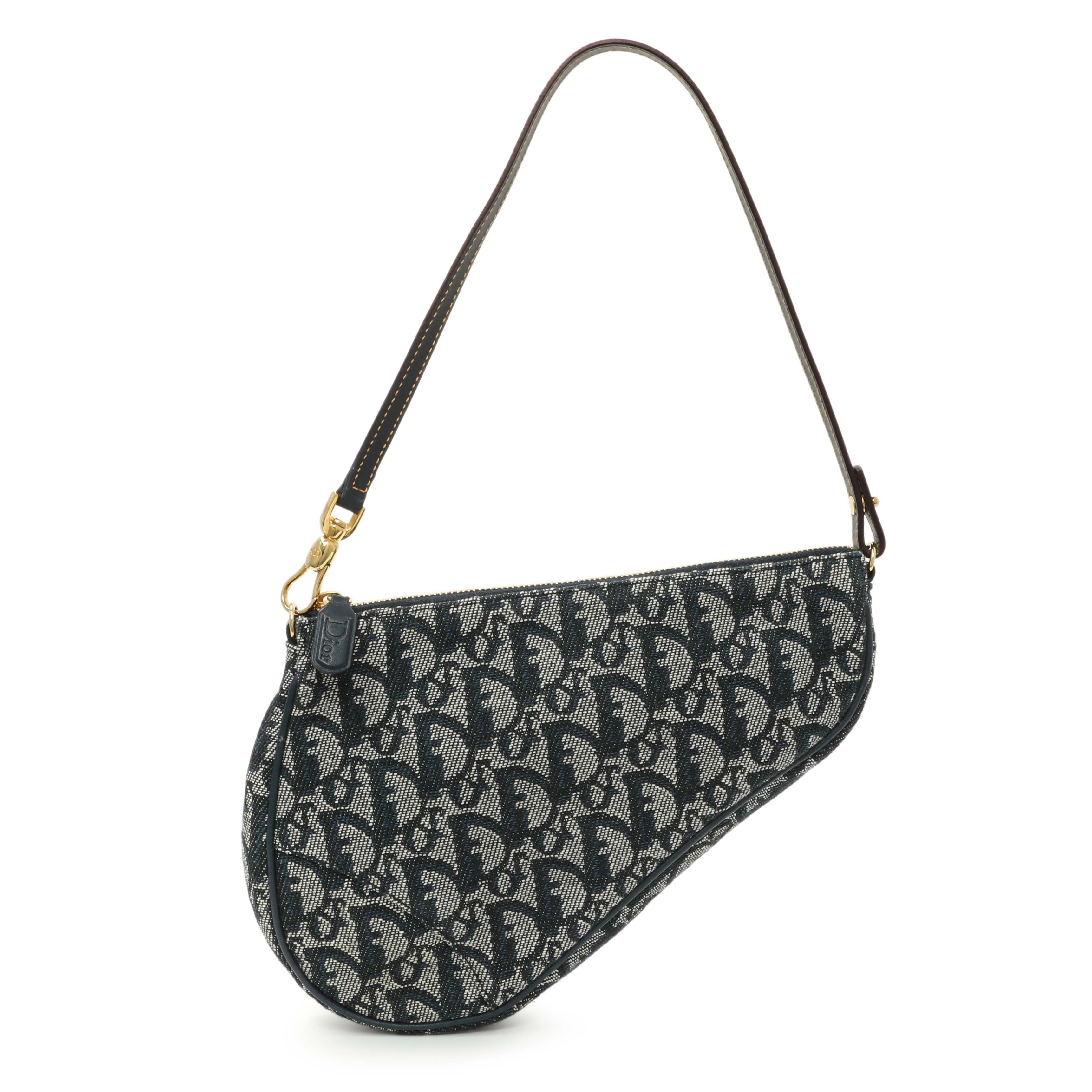 Christian Dior Navy Monogram Mini Saddle Pochette