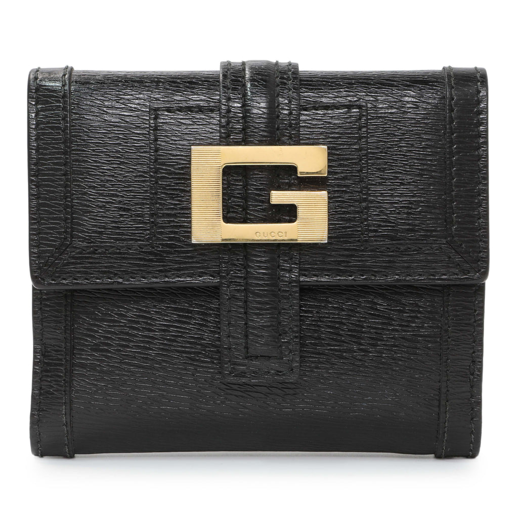 Gucci Black Calfskin Vintage Compact Wallet