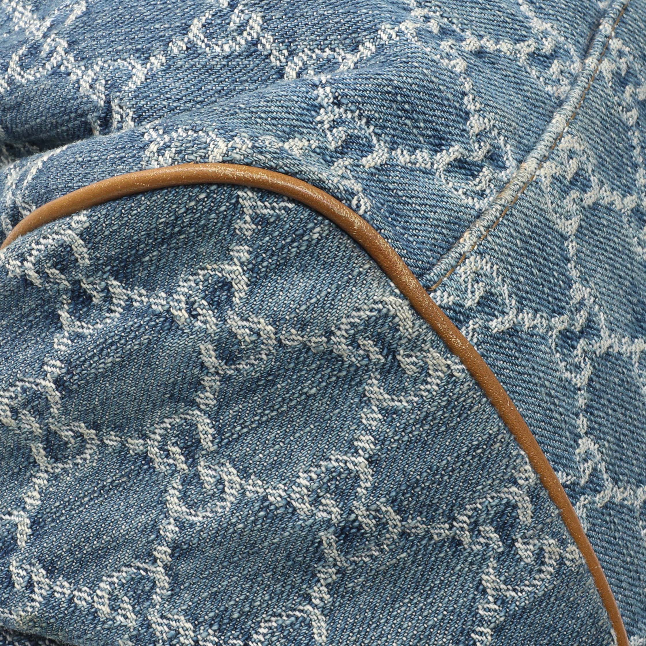 Gucci Denim Monogram Medium Sukey Boston