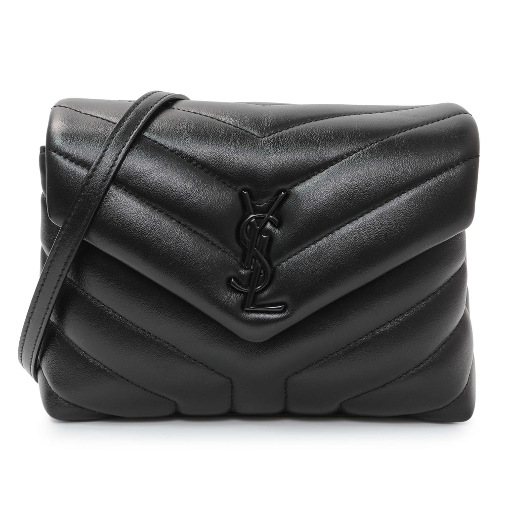 Saint Laurent Black Calfskin Monogram Toy Loulou Crossbody