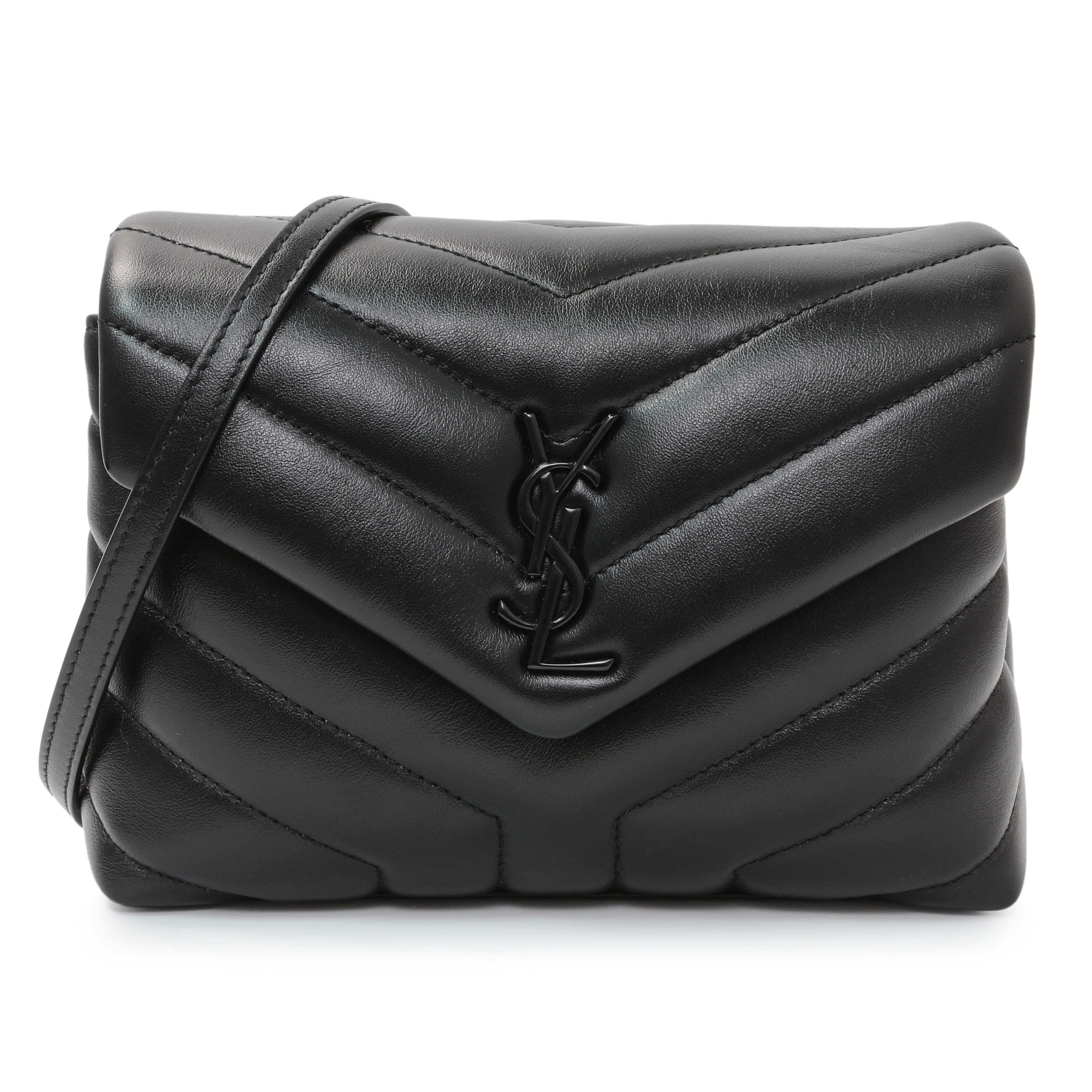 Saint Laurent Black Calfskin Monogram Toy Loulou Crossbody