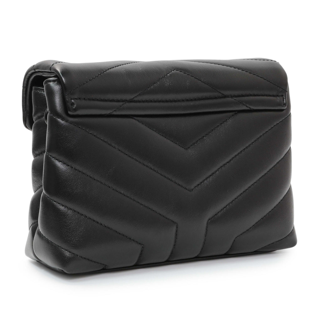 Saint Laurent Black Calfskin Monogram Toy Loulou Crossbody
