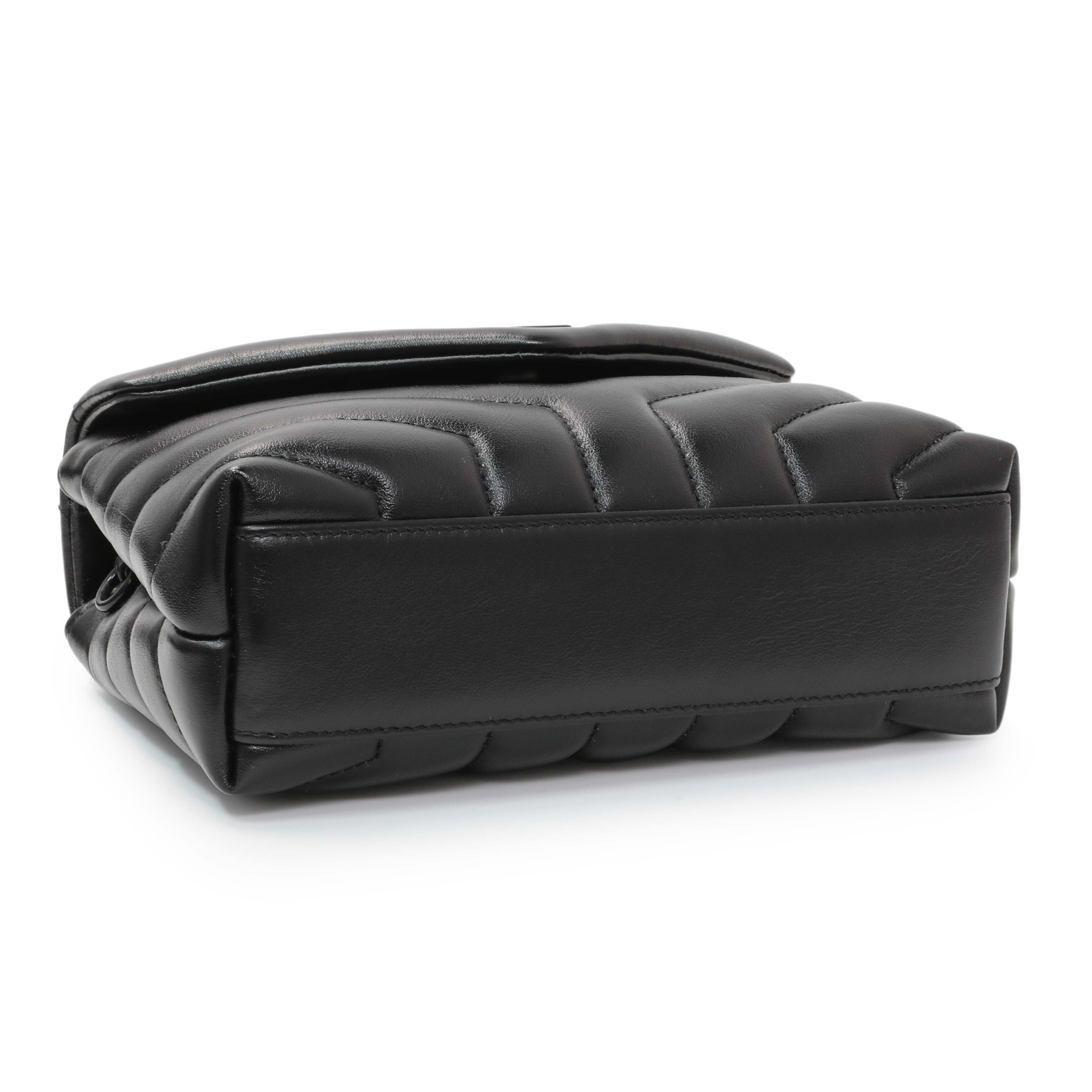 Saint Laurent Black Calfskin Monogram Toy Loulou Crossbody