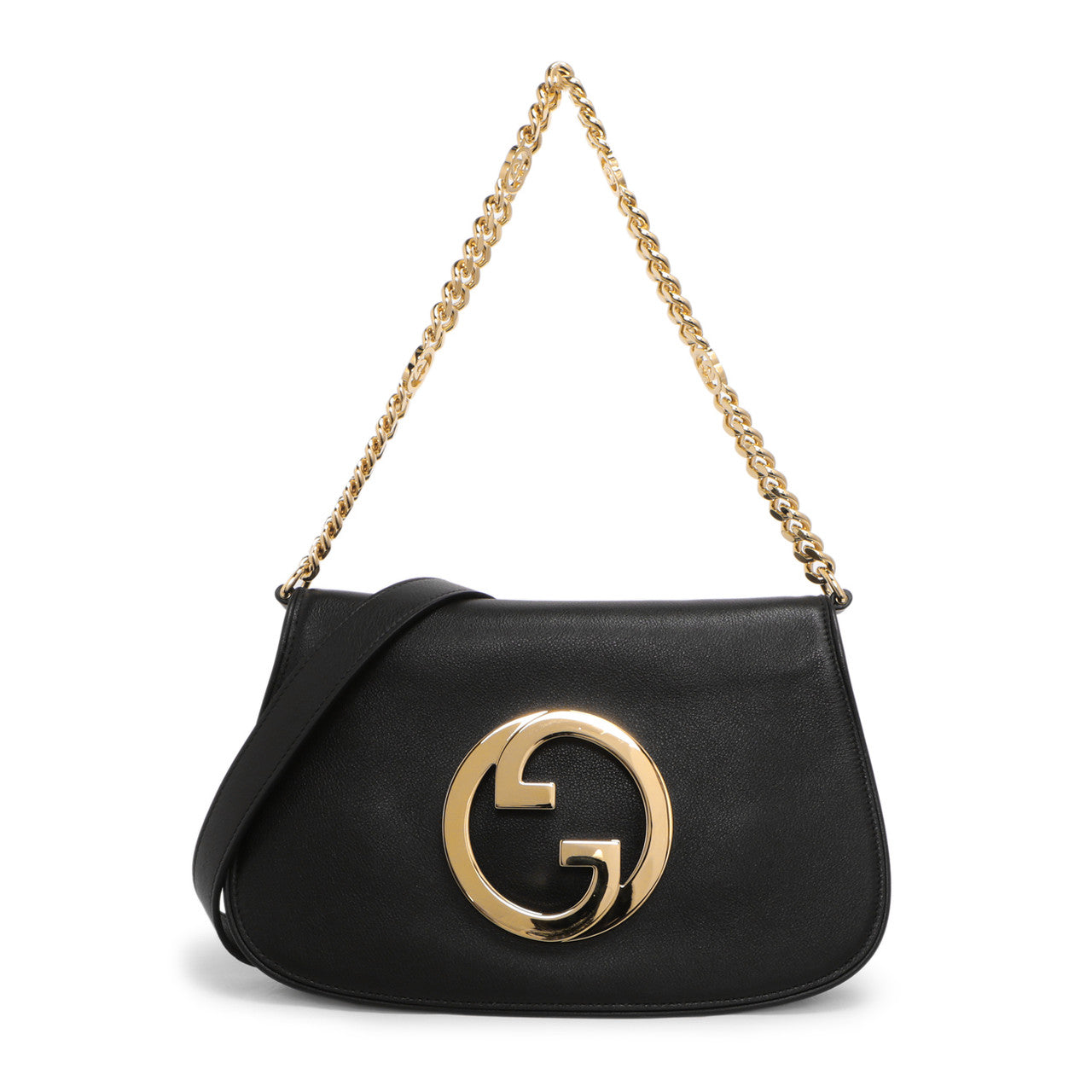 Gucci Black Roxy Calfskin Blondie Chain Shoulder Bag