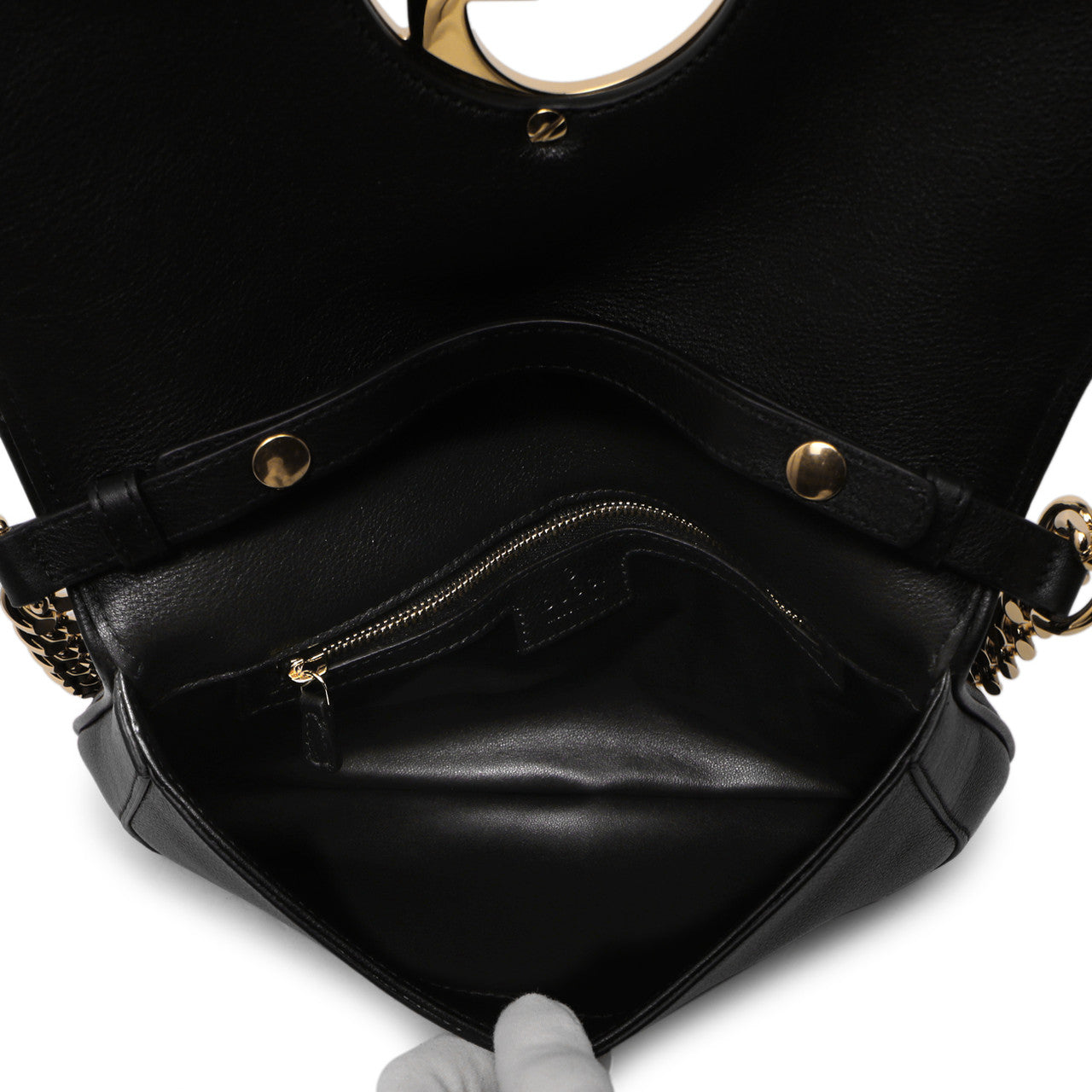 Gucci Black Roxy Calfskin Blondie Chain Shoulder Bag