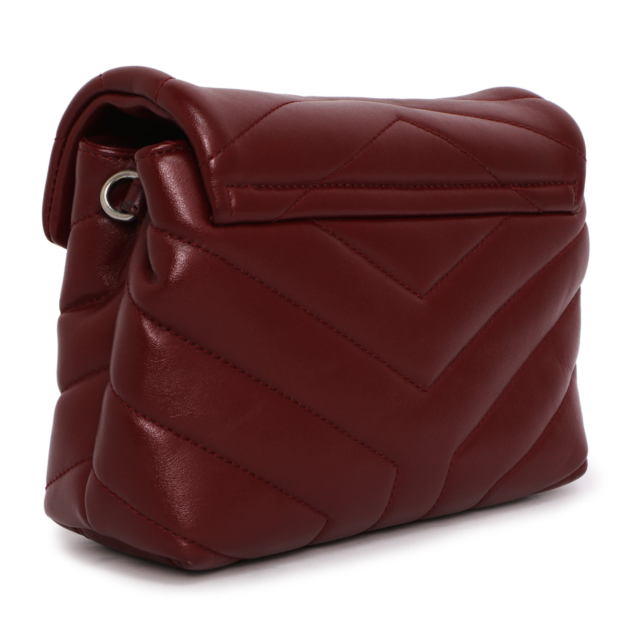 Saint Laurent Burgundy Calfskin Monogram Toy Loulou Crossbody