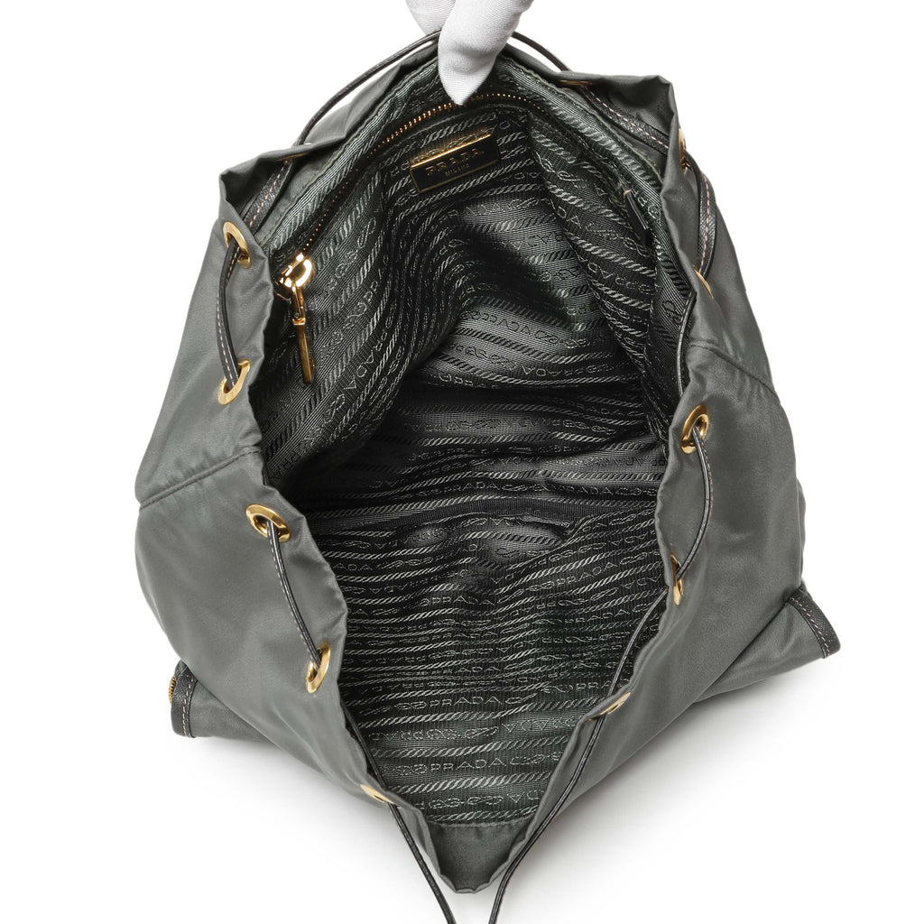 Prada Grey Tessuto Nylon Medium Backpack