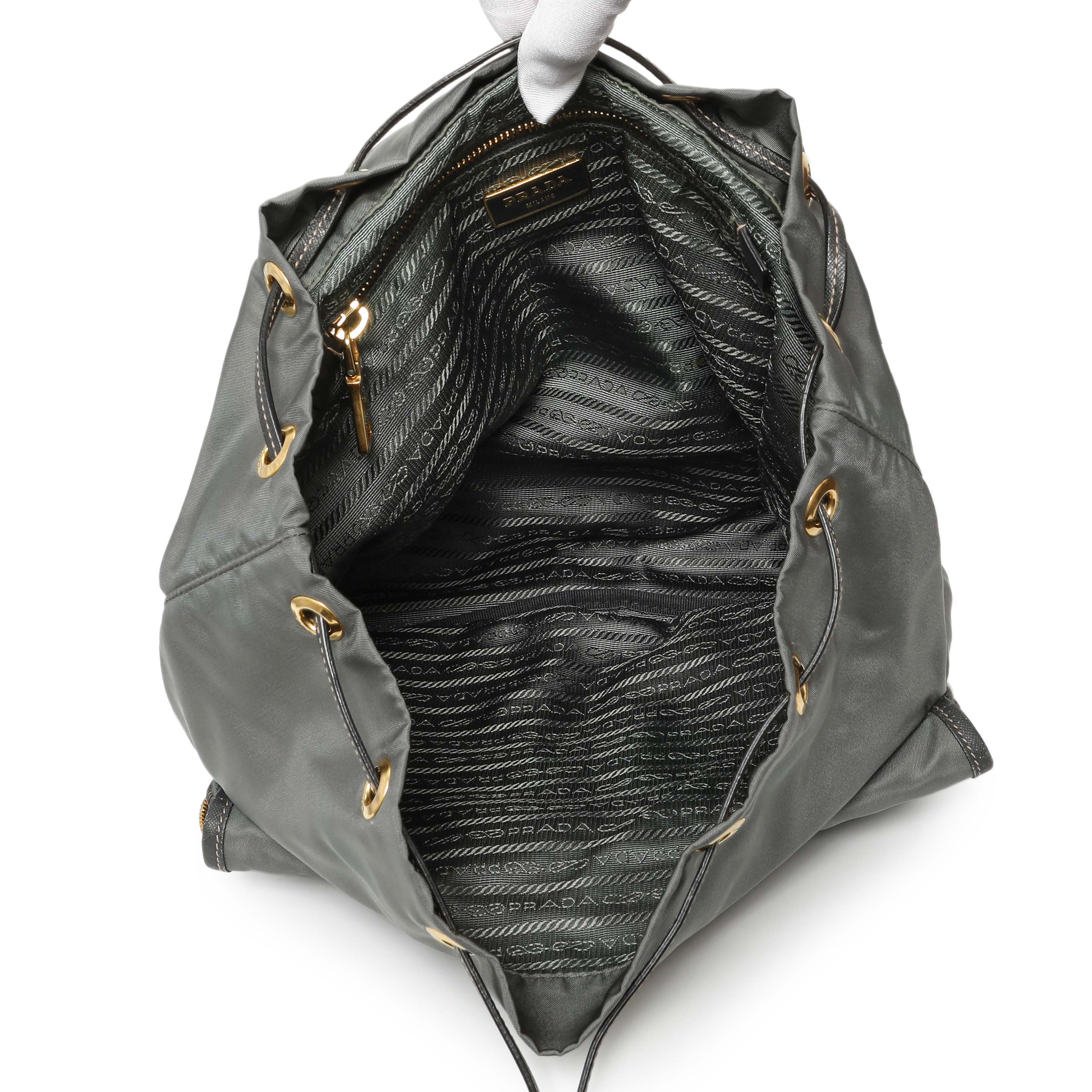 Prada Grey Tessuto Nylon Medium Backpack