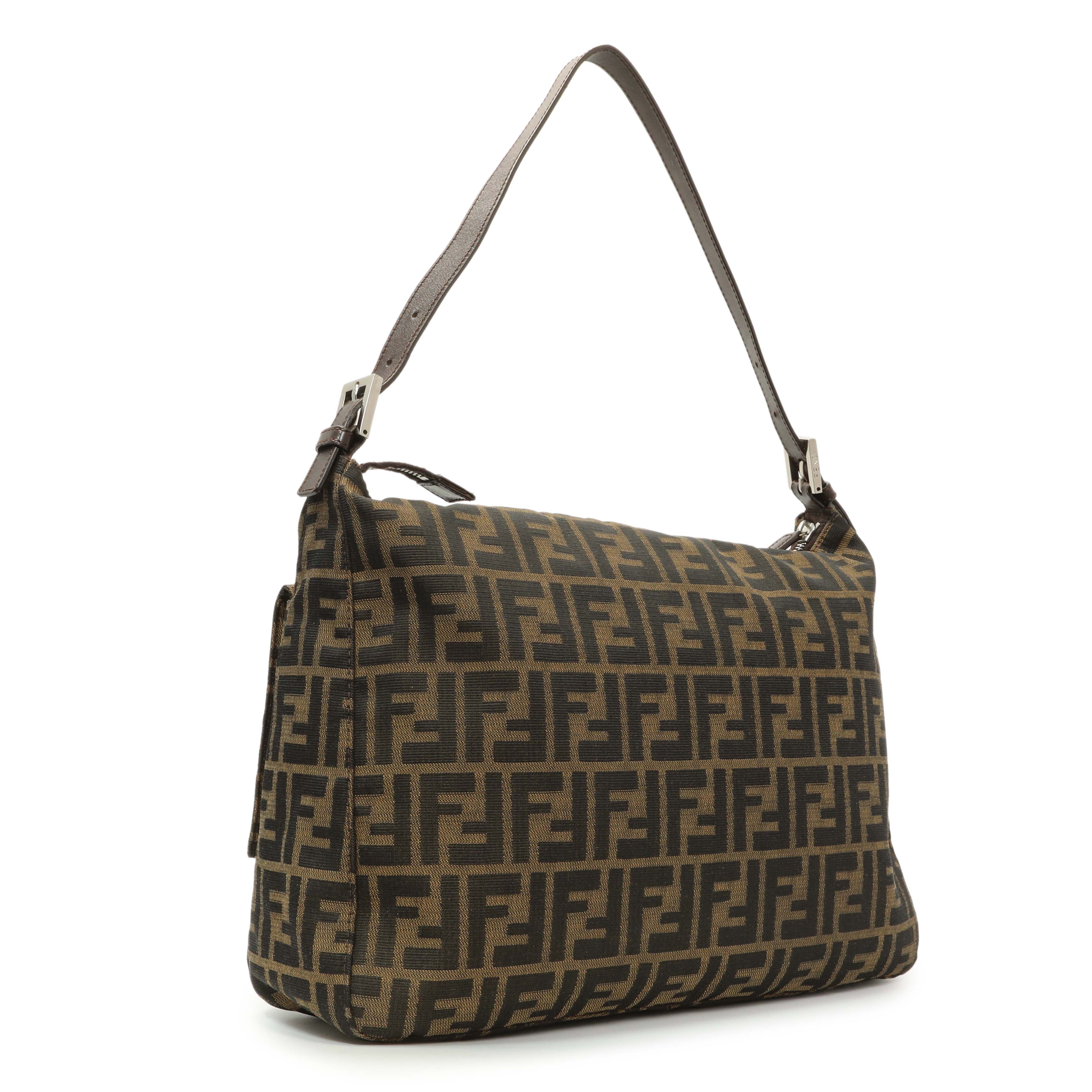 Fendi Zucca Mama Baguette Zip Shoulder Bag