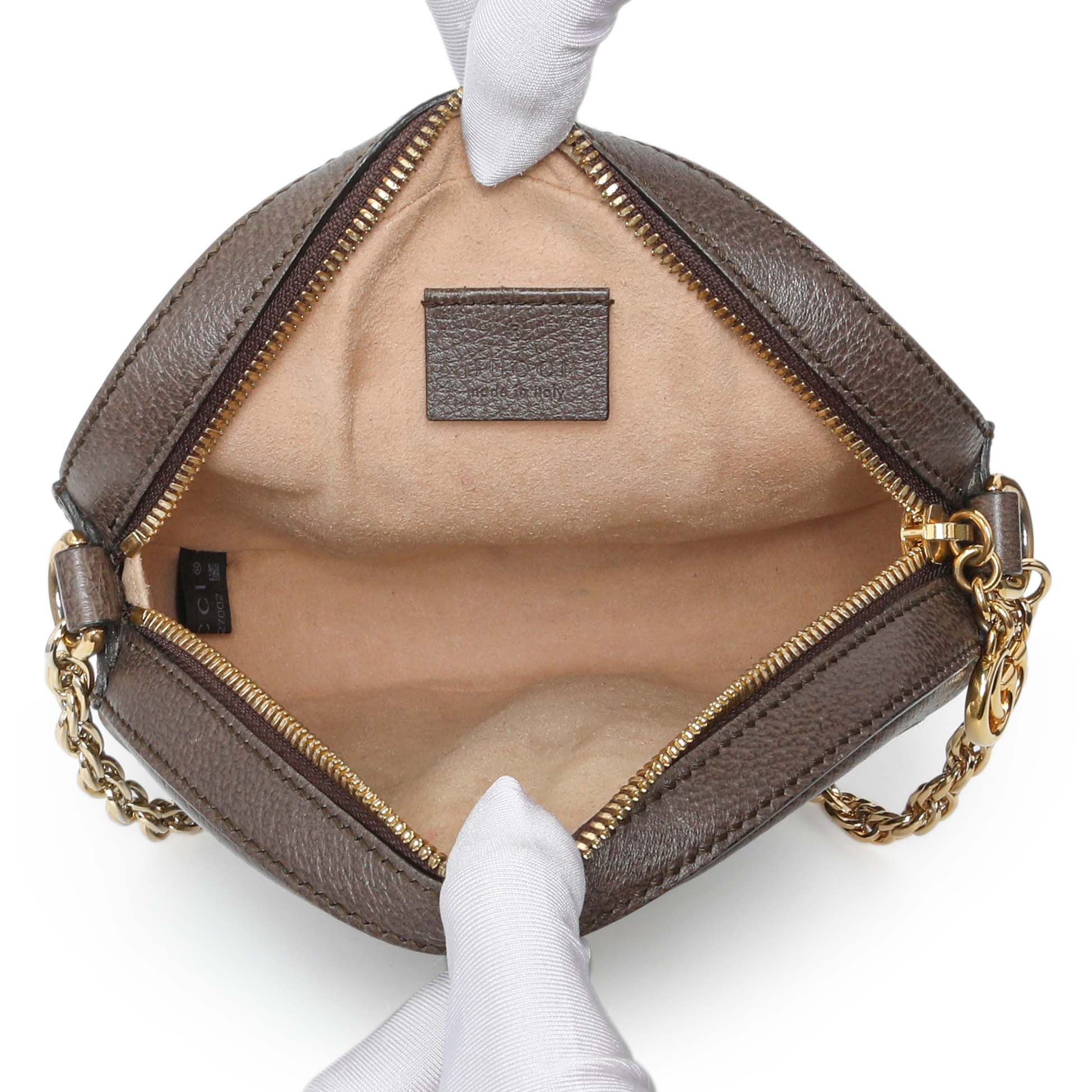 Gucci GG Supreme Monogram Web Mini Ophidia Round Shoulder Bag