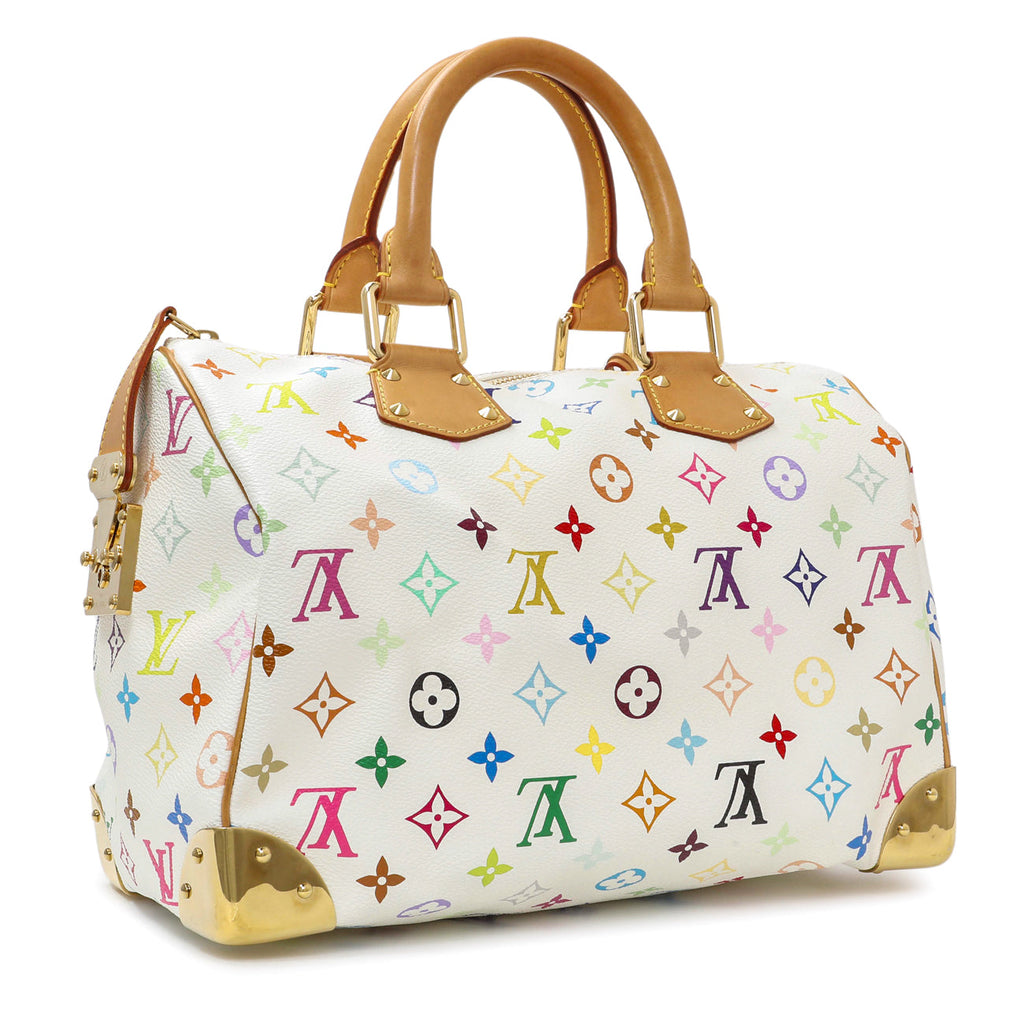 Louis Vuitton Monogram White Multicolor Speedy 30