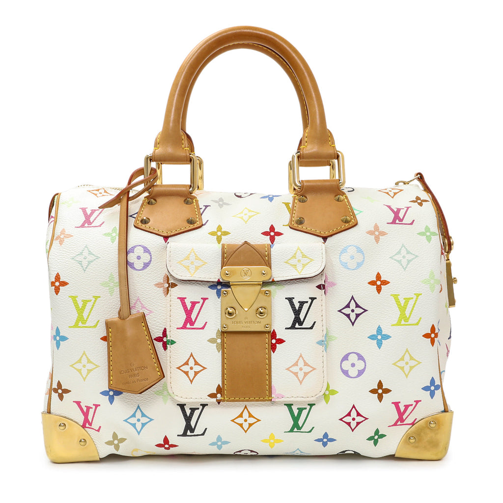 Louis Vuitton Monogram White Multicolor Speedy 30